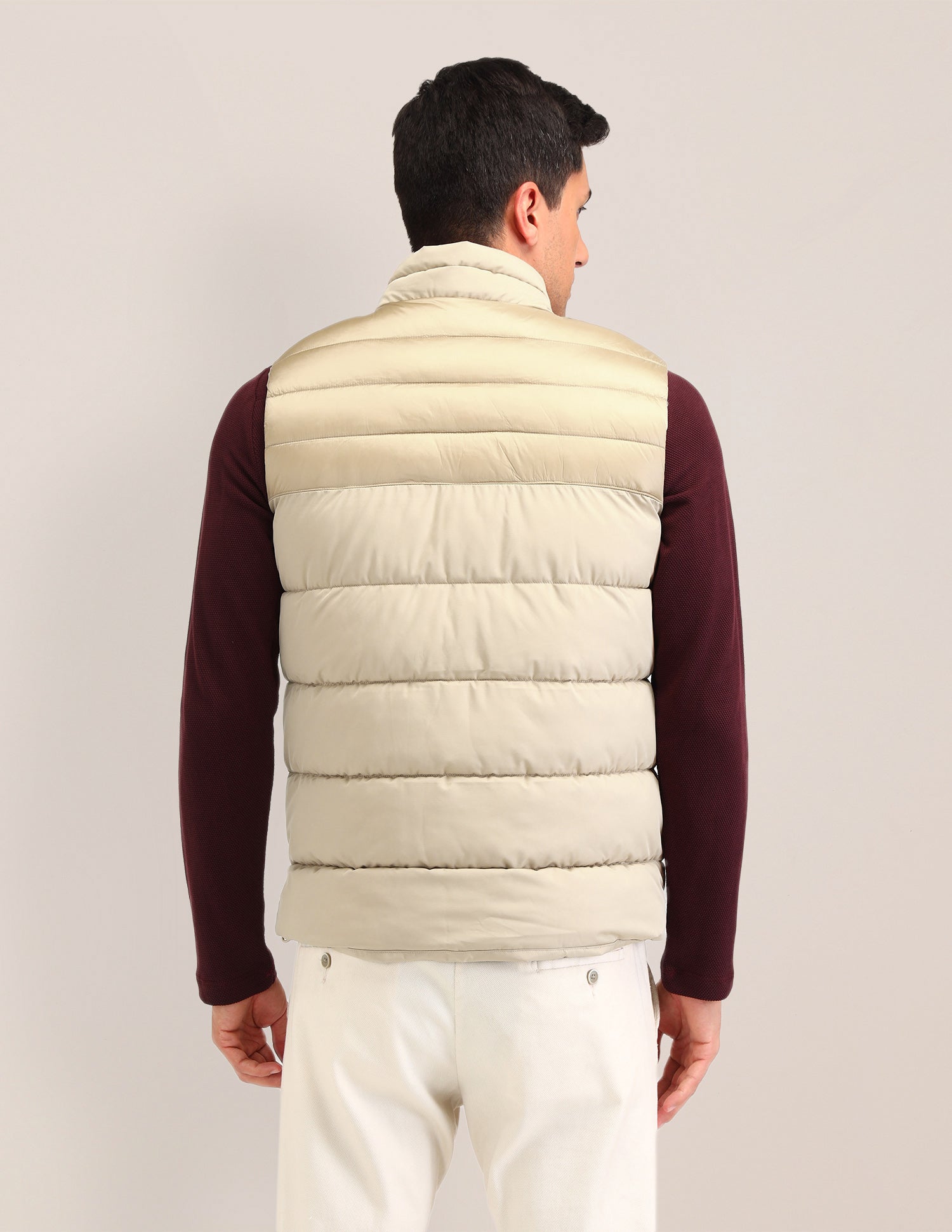 Colour blocked Regular Fit Jacket Beige - U.S. Polo Assn. India | Large