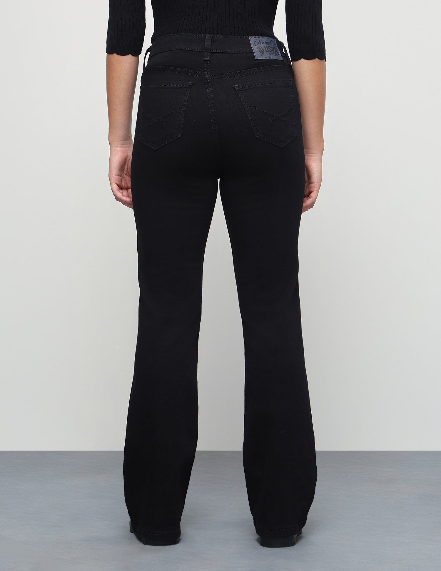 High Rise Bootcut Fit Jeans Jet Black - U.S. Polo Assn. India | Large