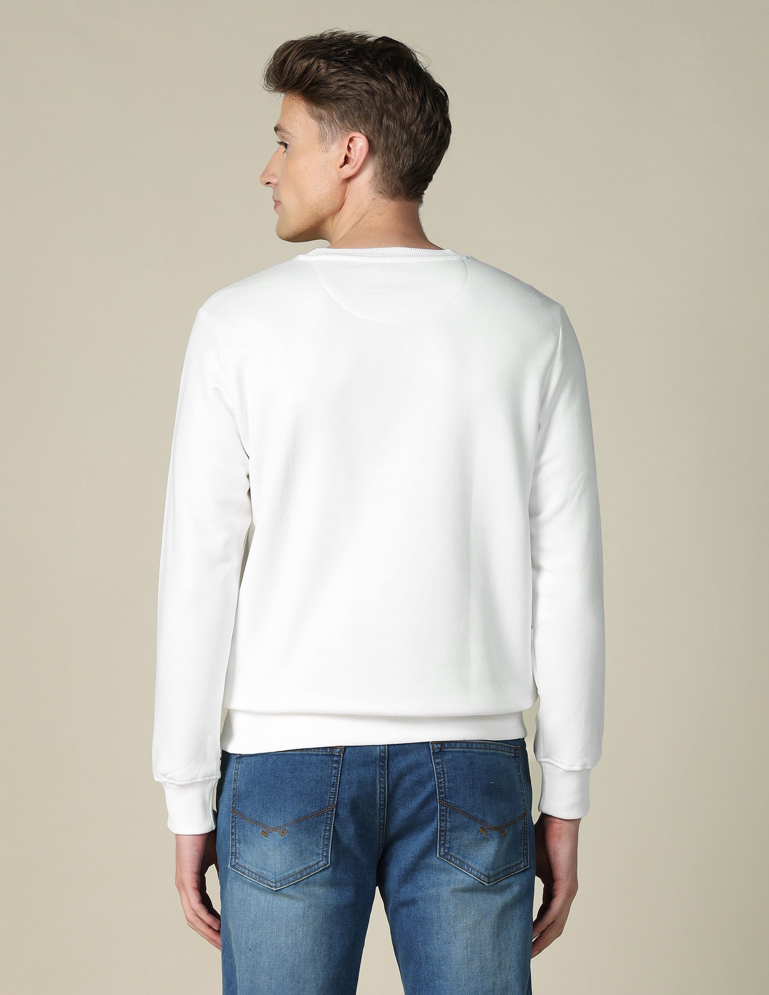 Brand Printed Regular Fit Sweatshirt Ivory - U.S. POLO ASSN. | Large