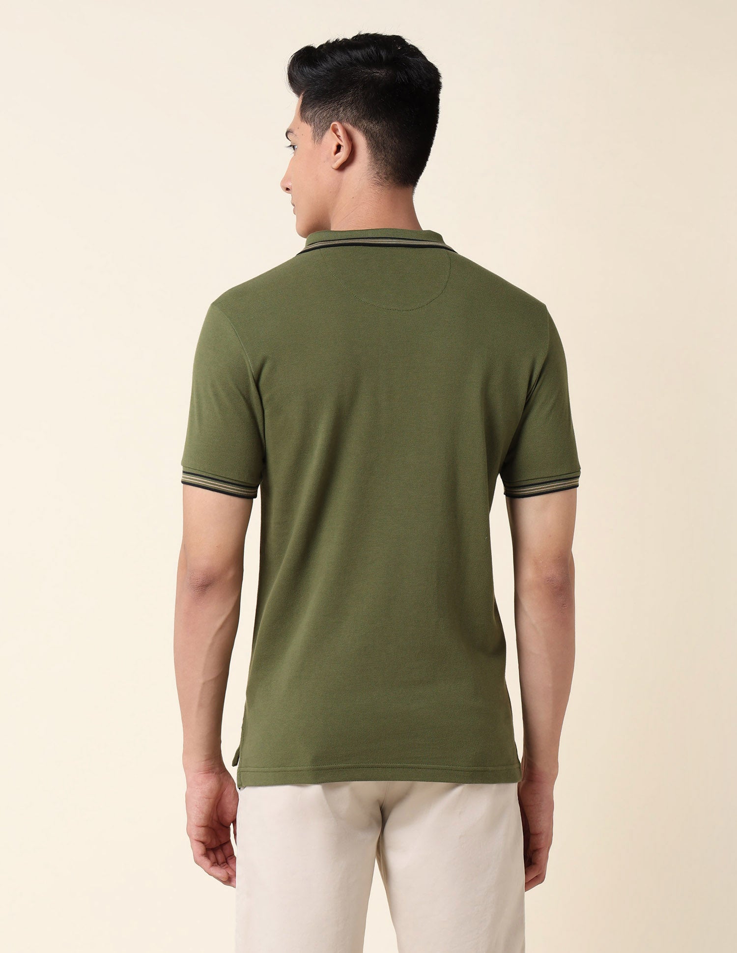 Slim Fit Pure Cotton Polo Shirt Olive Green - U.S. Polo Assn. India | Large