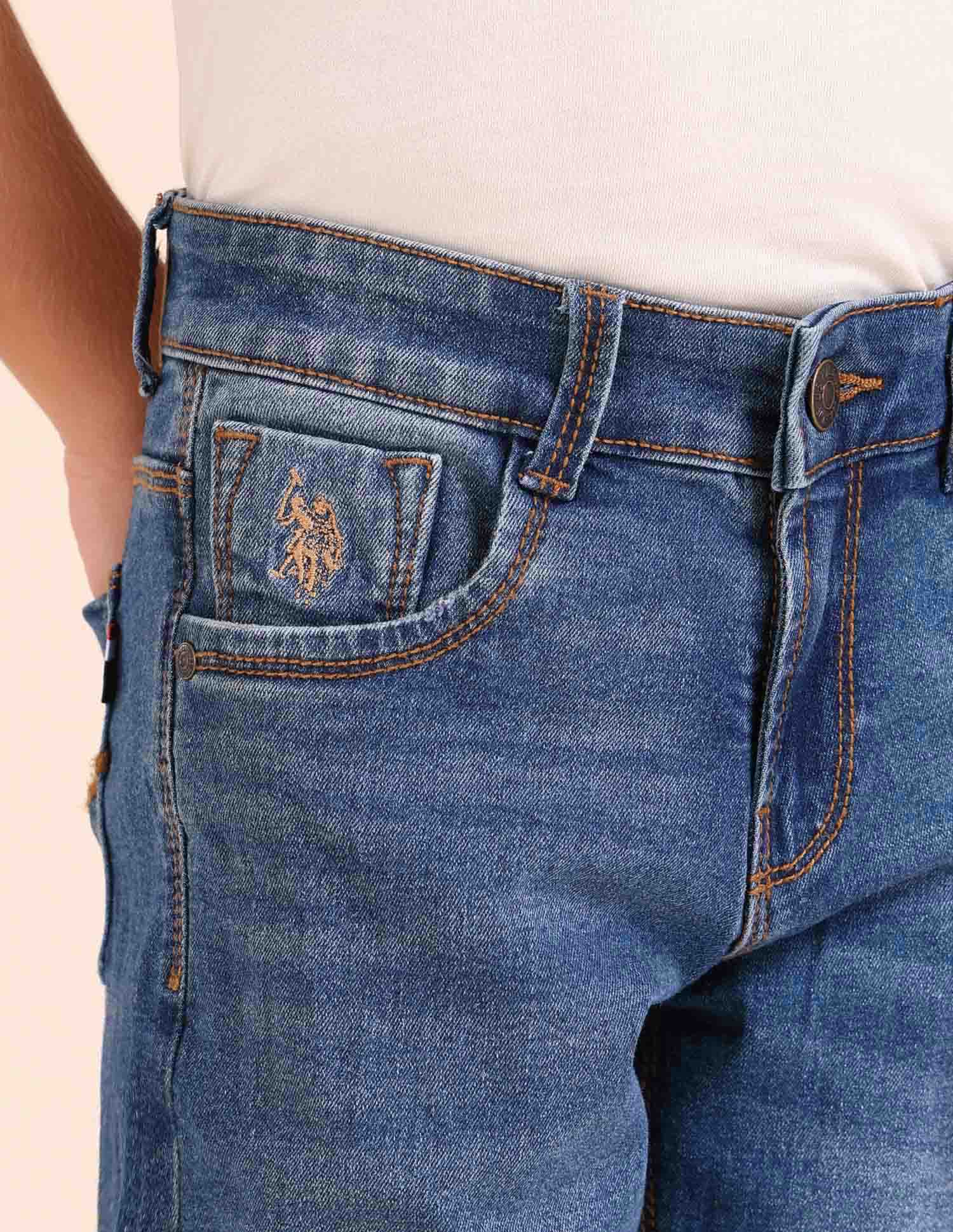 Boys Relaxed Fit Blue Jeans Blue - U.S. POLO ASSN. | Large