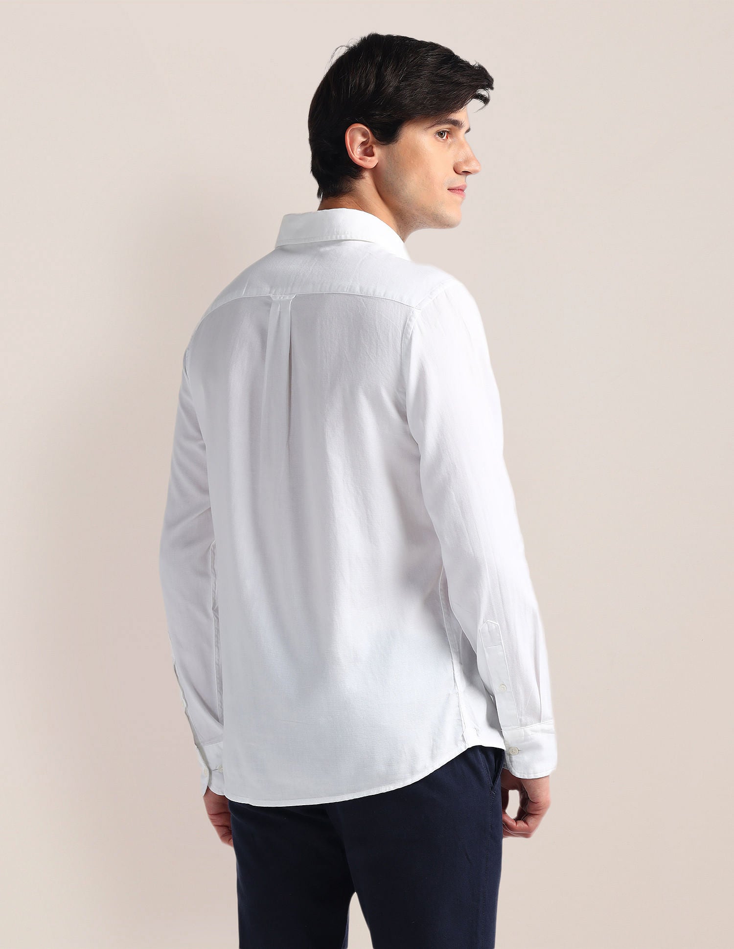 Tailored Fit Pure Cotton Shirt White - U.S. Polo Assn. India | Large