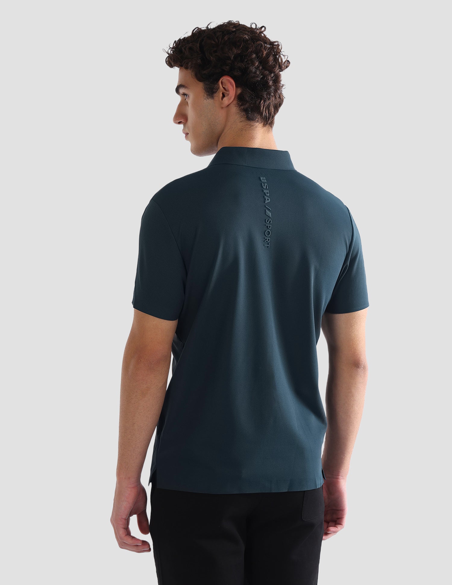 Solid Slim Fit Active Polo Shirt Teal - U.S. Polo Assn. India | Large