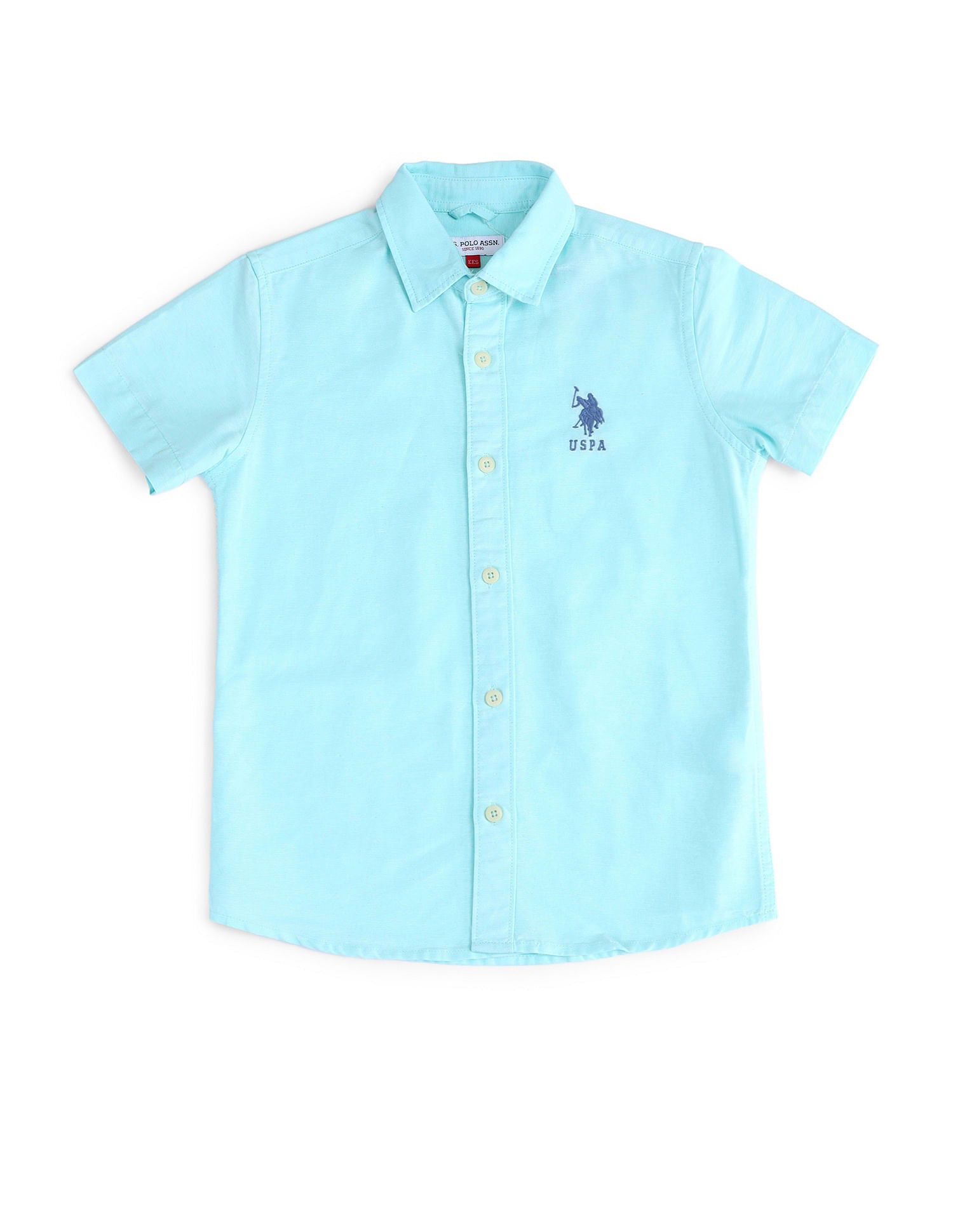 Boys Pure Cotton Regular Fit Shirt Light Blue - U.S. POLO ASSN. | Large