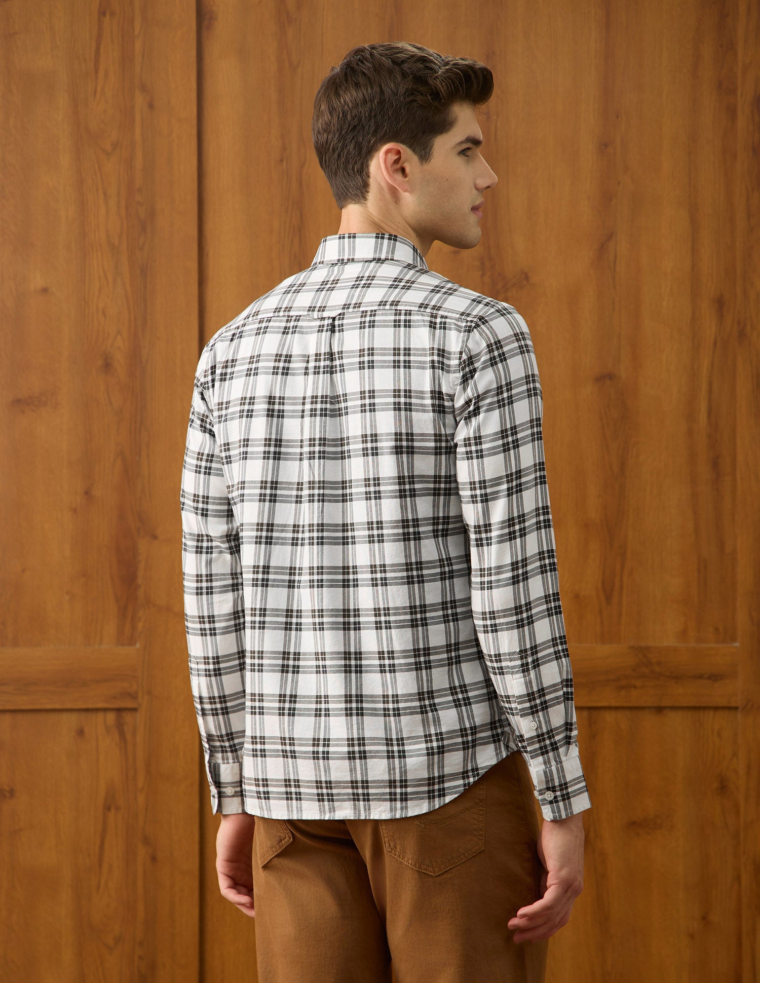 Micro Checked Regular Fit Shirt Olive - U.S. Polo Assn. India | Large