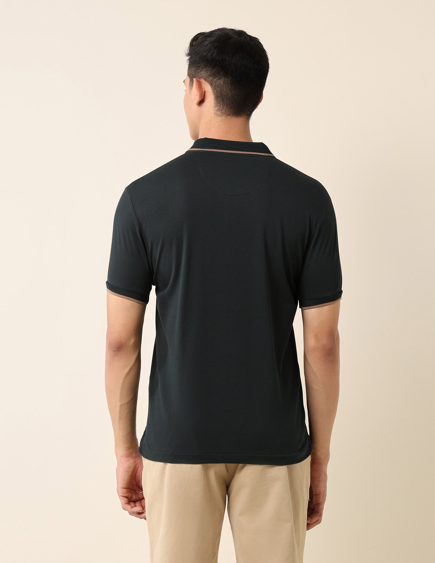 Textured Slim Fit Polo Shirt Dark Green - U.S. POLO ASSN. | Large