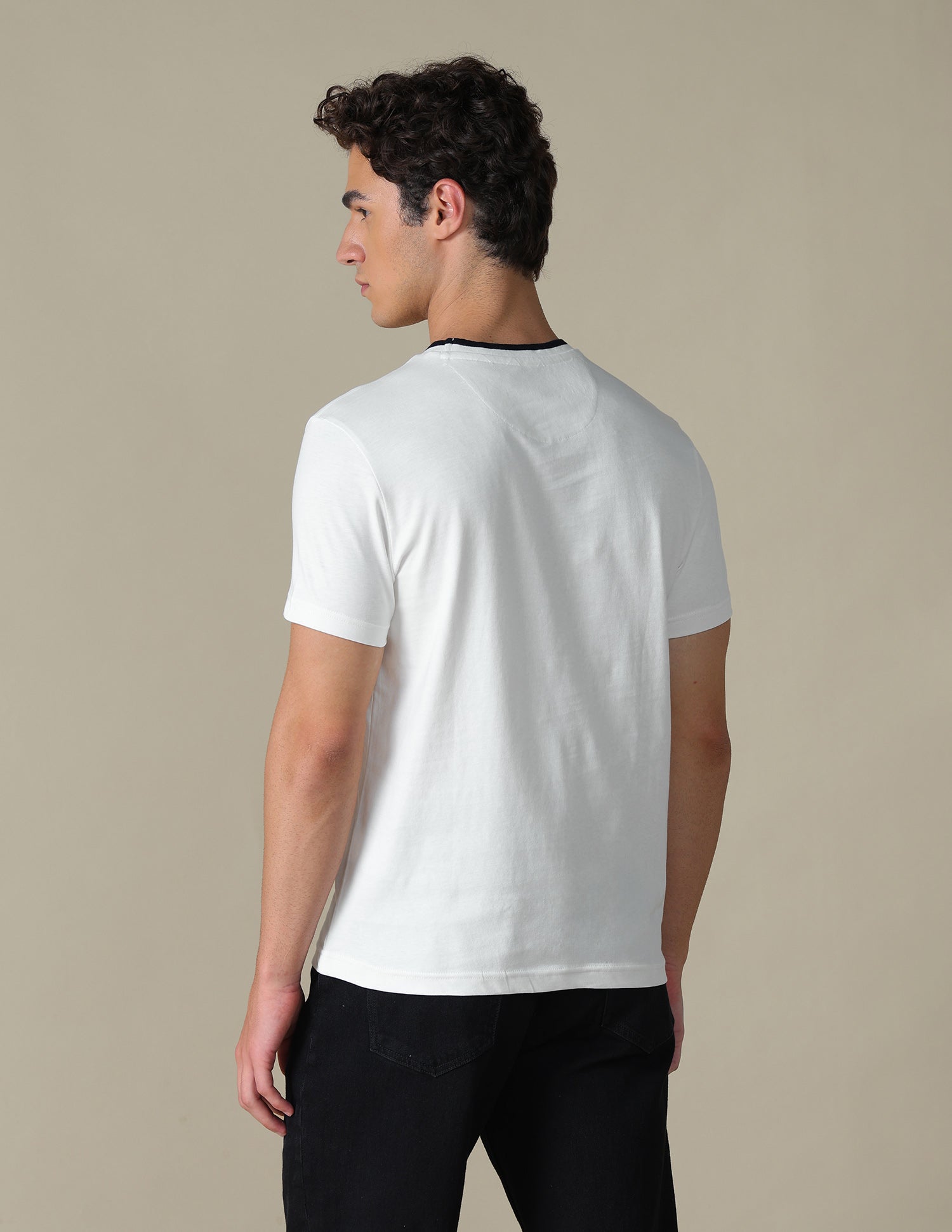 Graphic Brand Printed Slim Fit T-Shirt Ivory - U.S. Polo Assn. India | Large