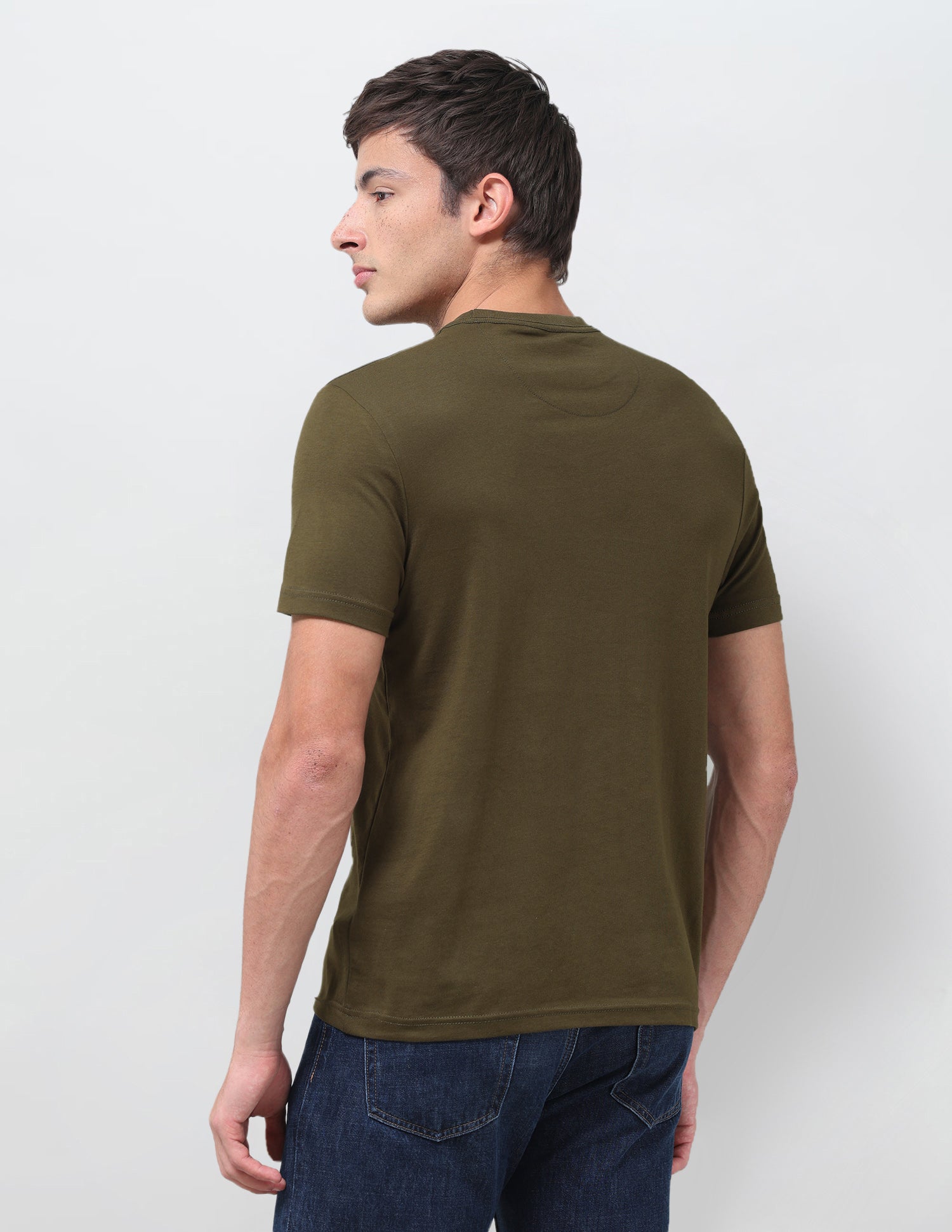 Brand Printed Regular Fit T-Shirt Olive - U.S. Polo Assn. India | Large