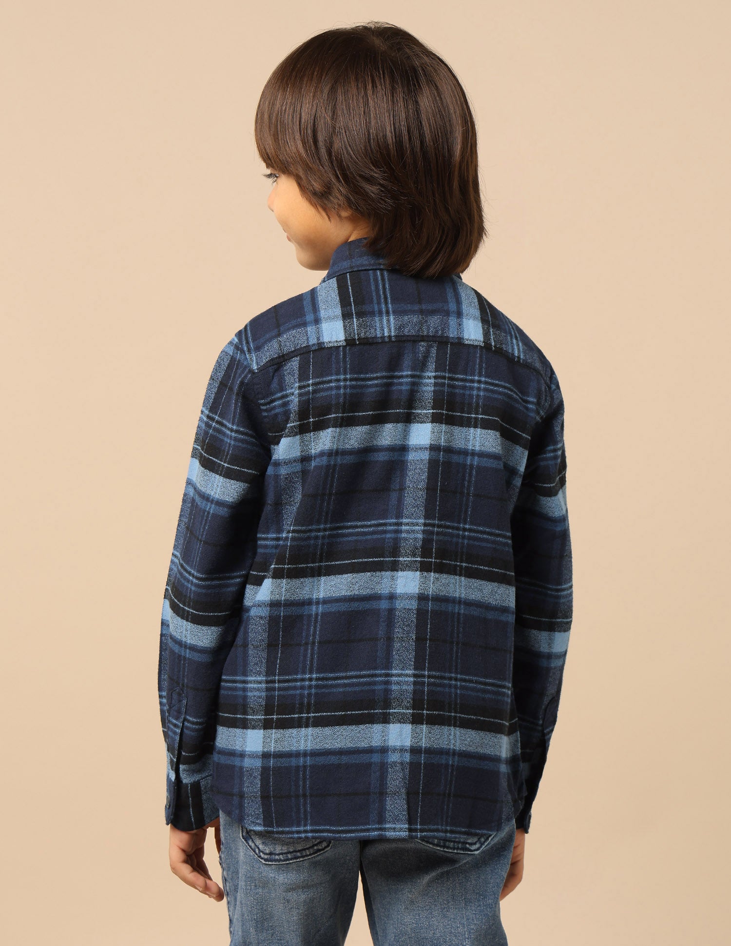 Boys Plaid Checked Regular Fit Shirt Navy - U.S. POLO ASSN. | Large