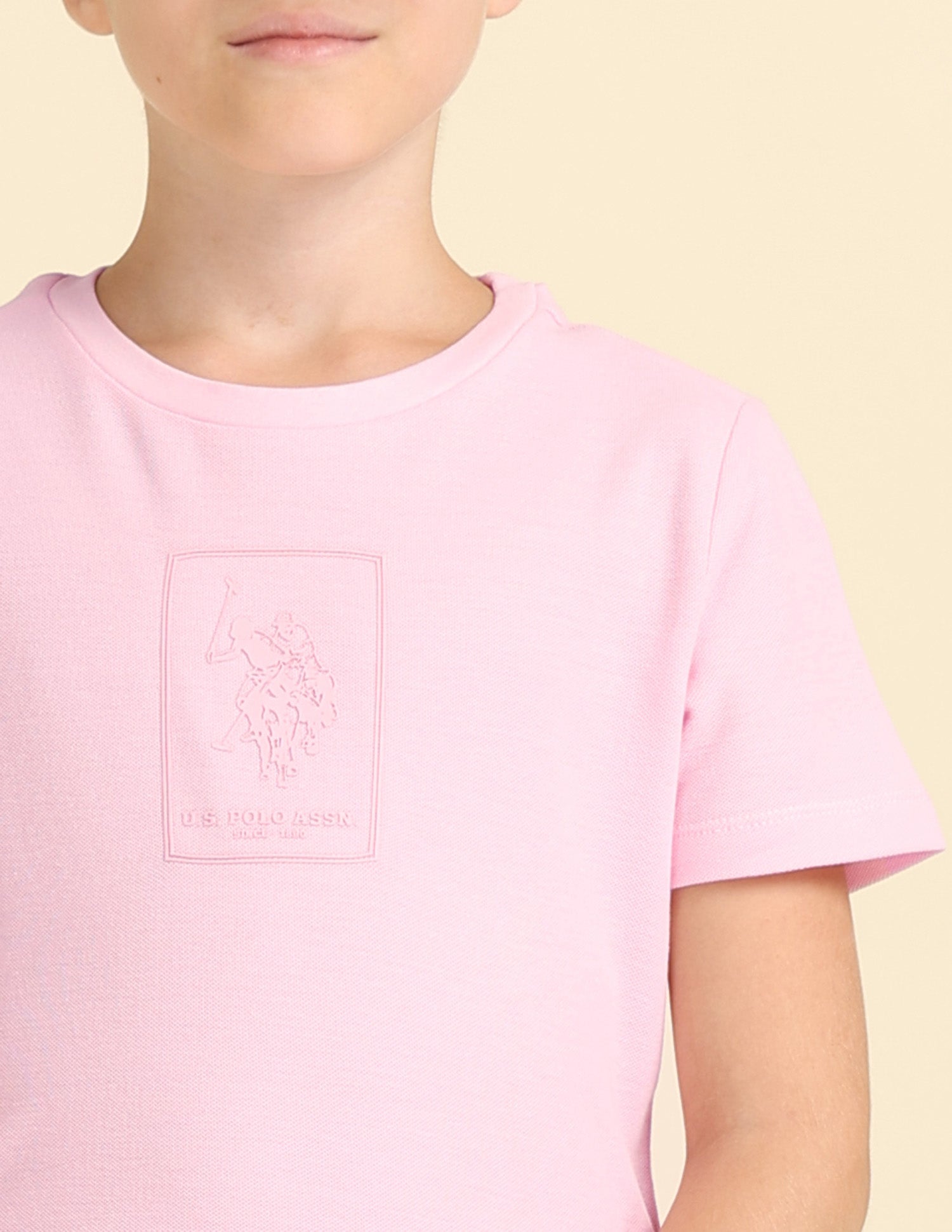 Boys Brand Embossed Regular Fit T-Shirt Light Pink - U.S. POLO ASSN. | Large