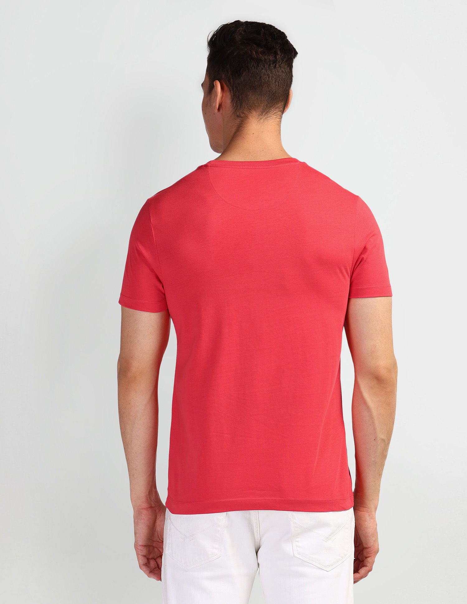 Brand Print Crew Neck T-Shirt Pink - U.S. Polo Assn. India | Large