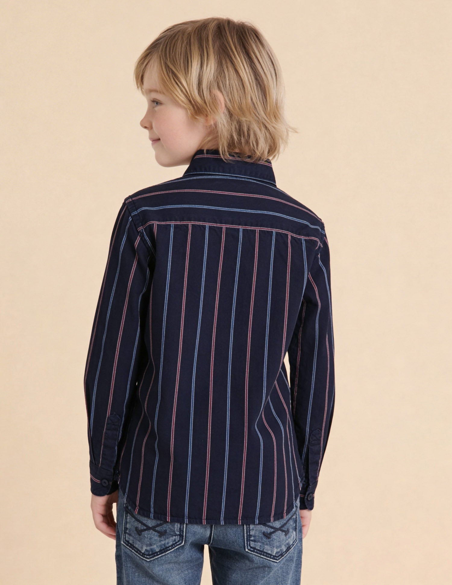 Vertical Striped Twill Shirt Indigo - U.S. Polo Assn. India | Large