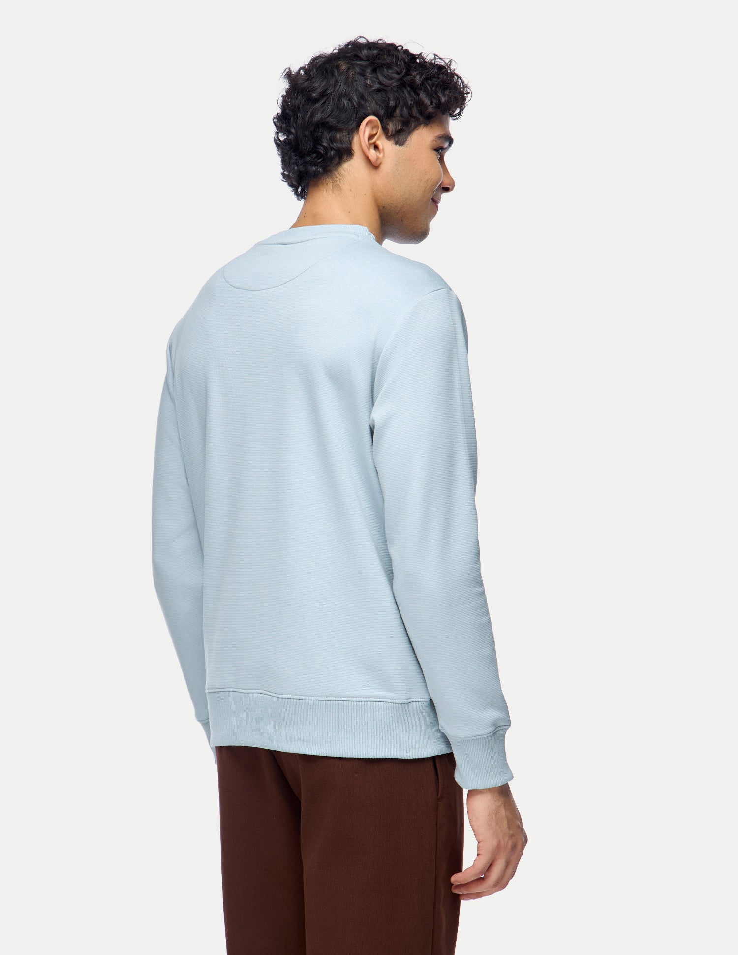 Brand Embossed Slim Fit Sweatshirt Light Blue - U.S. Polo Assn. India | Large