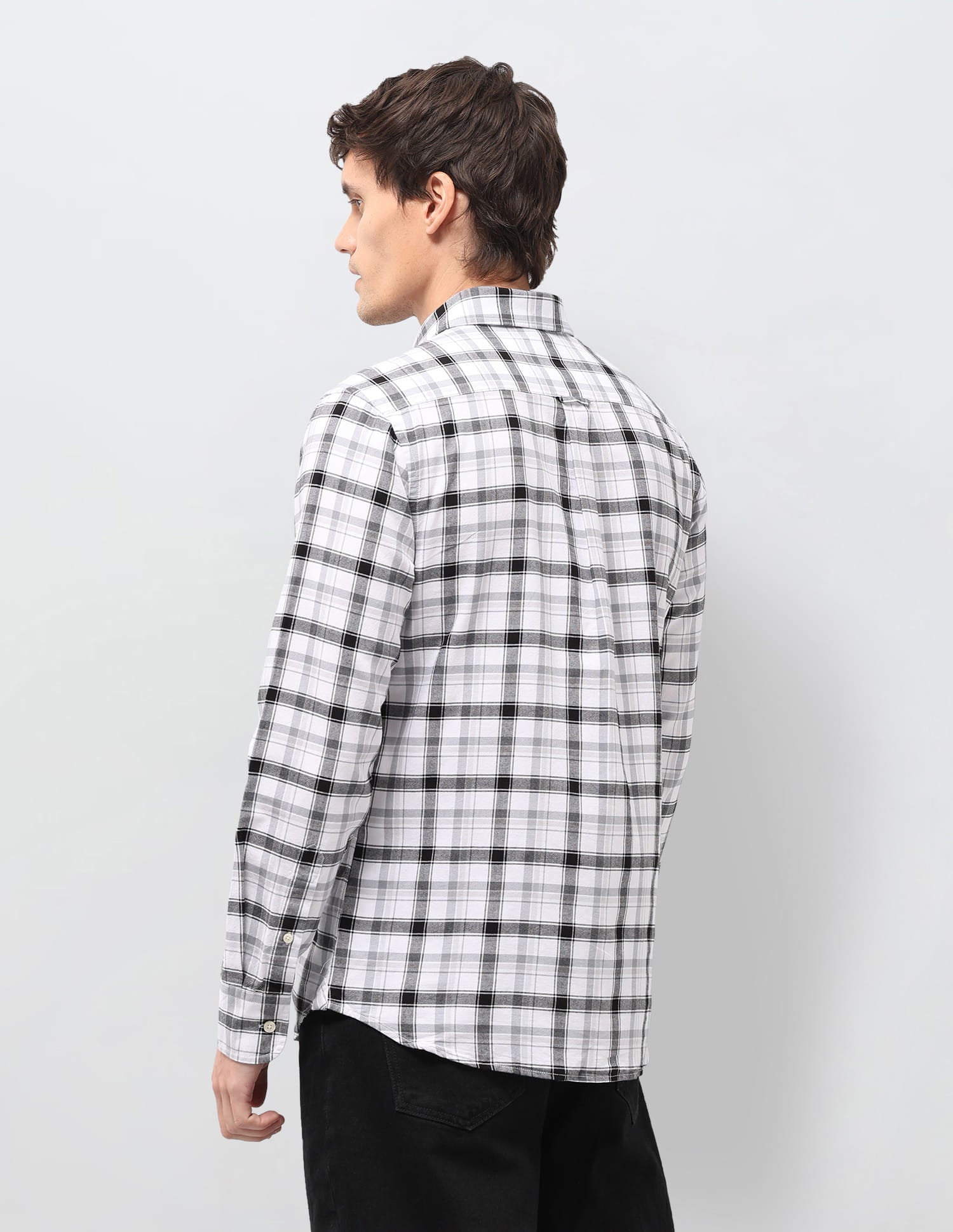 Plaid Checked Tailored Fit Shirt Black - U.S. Polo Assn. India | Large
