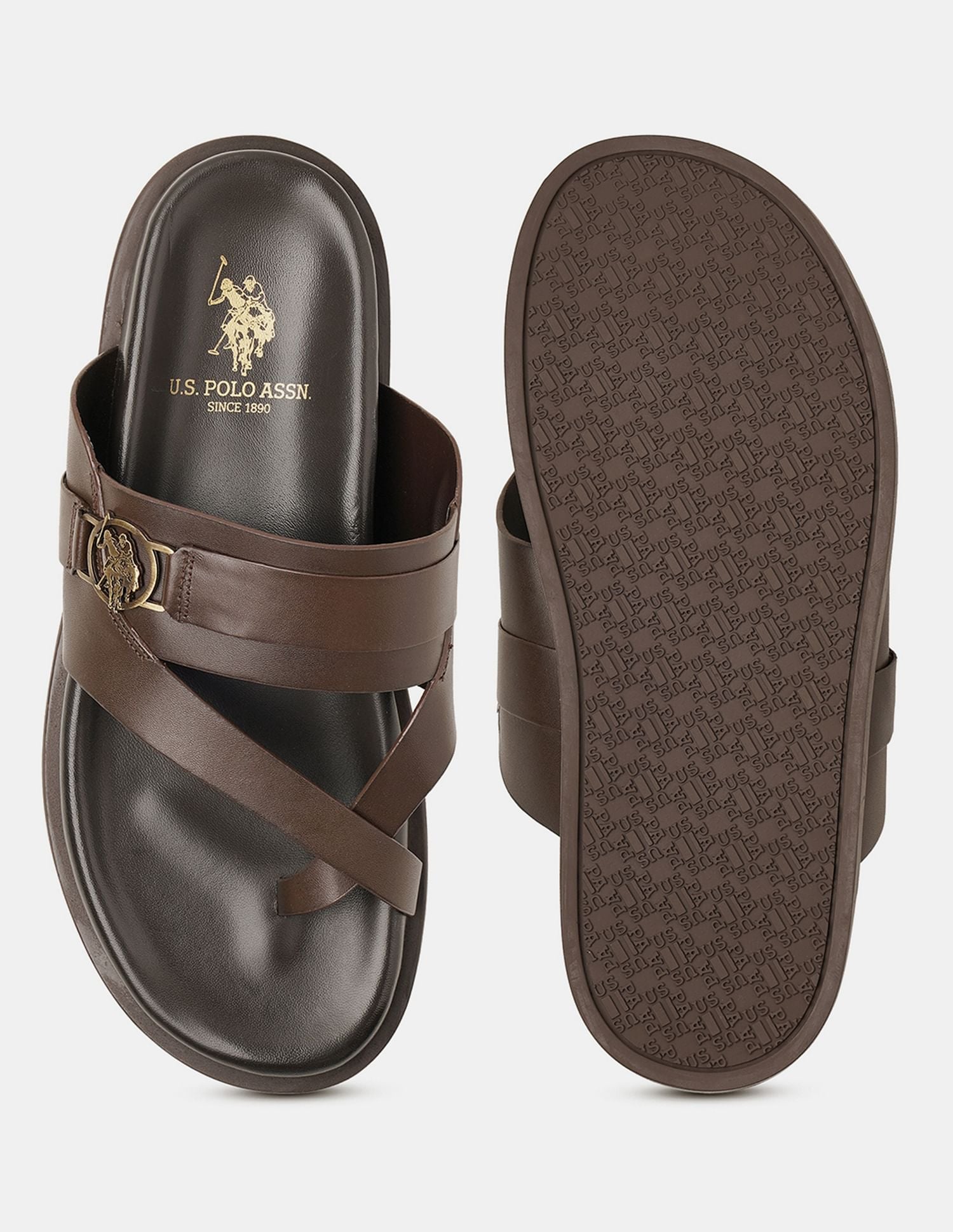 Men Buckle Strap Koke Sandals Brown - U.S. POLO ASSN. | Large