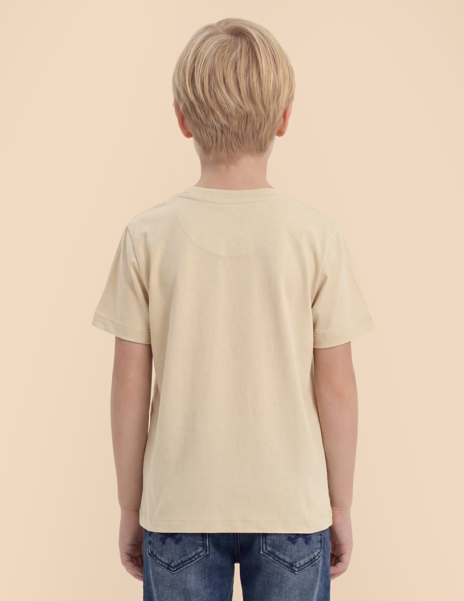 Boys Graphic Brand Printed T-Shirt Beige - U.S. Polo Assn. India | Large