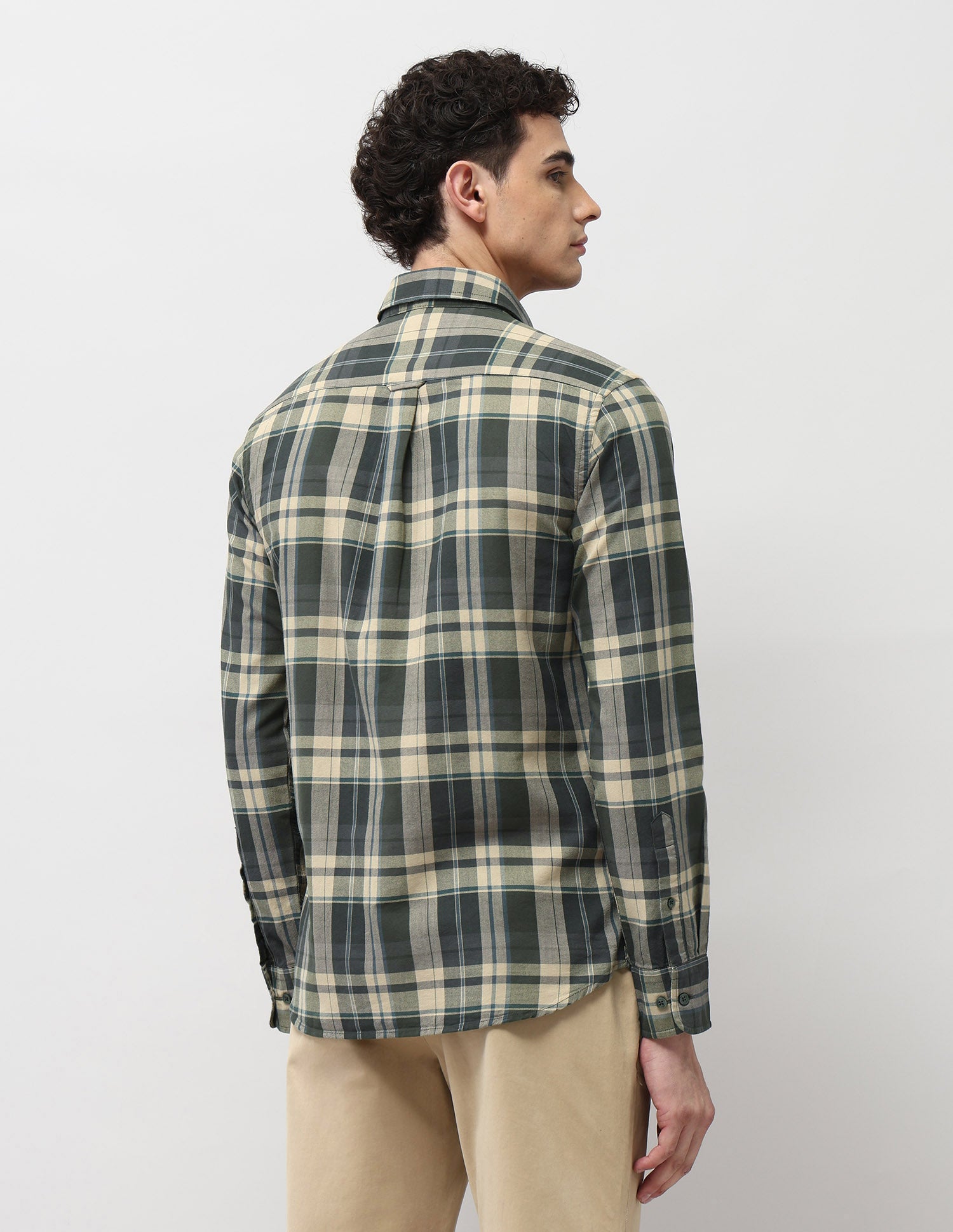 Plaid Checked Tailored Fit Shirt Olive - U.S. POLO ASSN. | Large