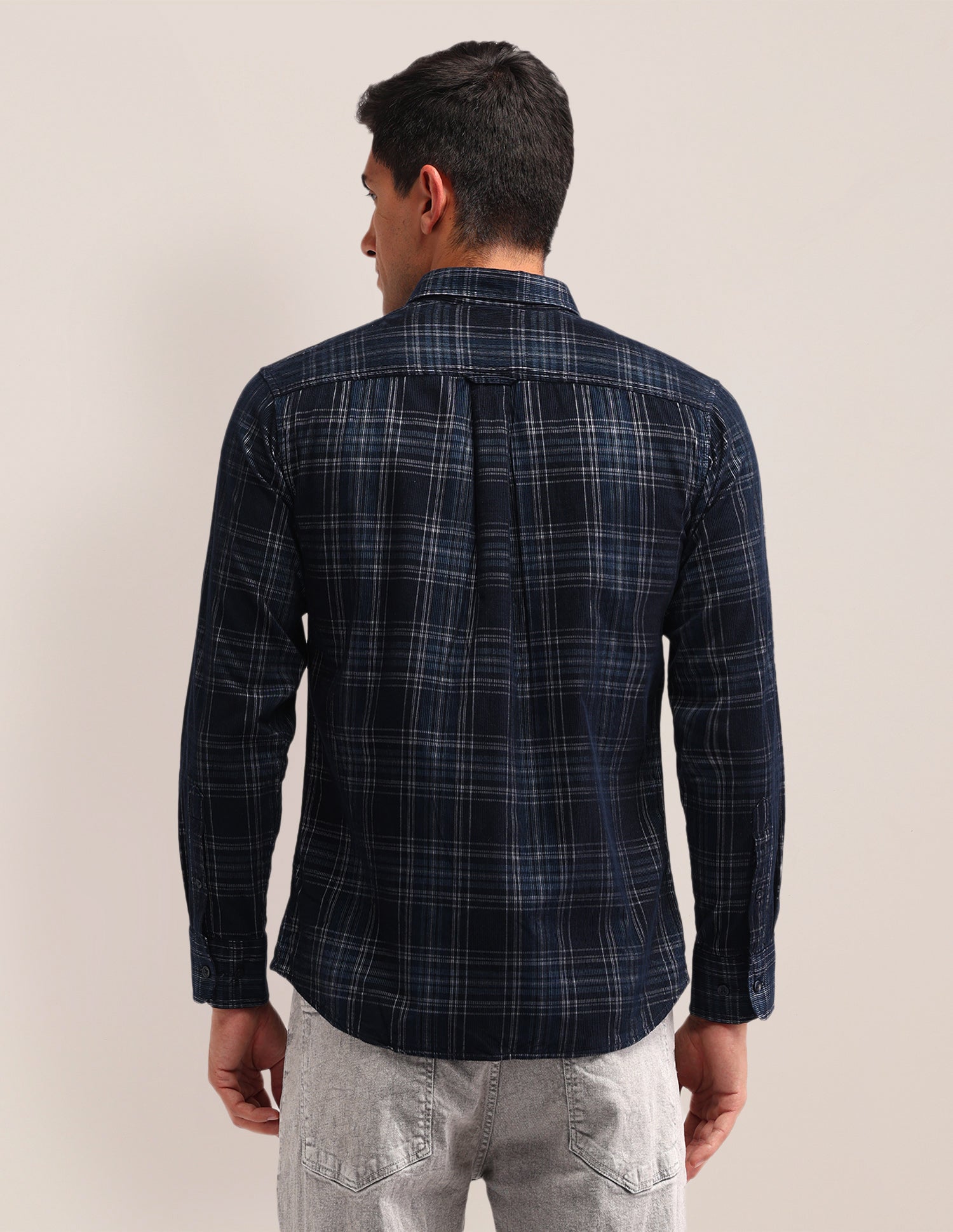 Tartan Check Printed Regular Fit Shirt Navy - U.S. Polo Assn. India | Large
