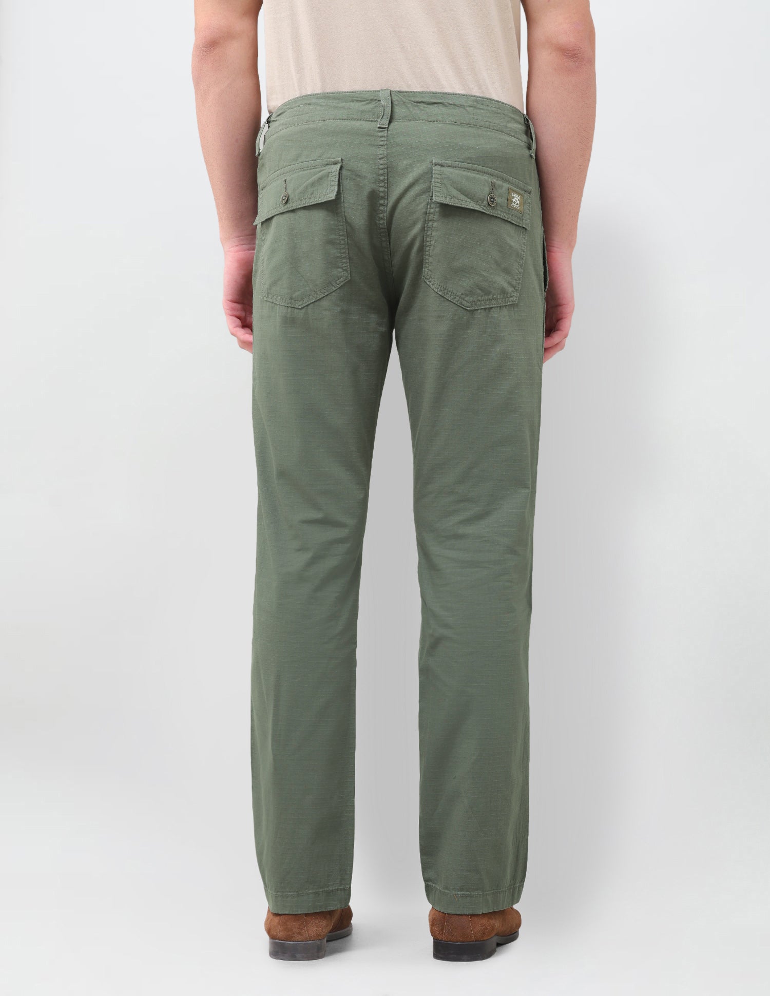 Harold Slim Straight Fit Mid Rise Trouser Olive - U.S. Polo Assn. India | Large