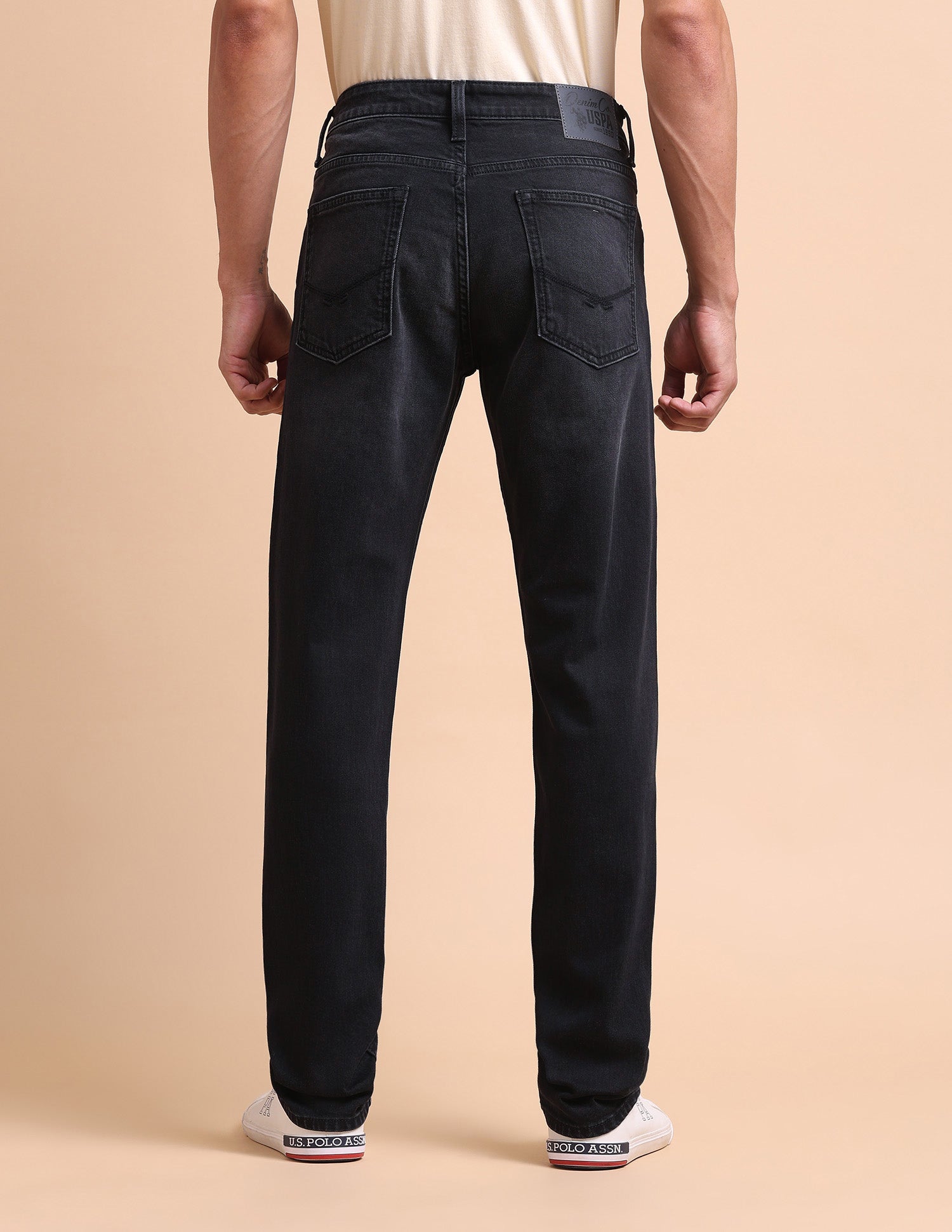 Brandon Slim Tapered Fit Grey Jeans Dark Grey - U.S. POLO ASSN. | Large