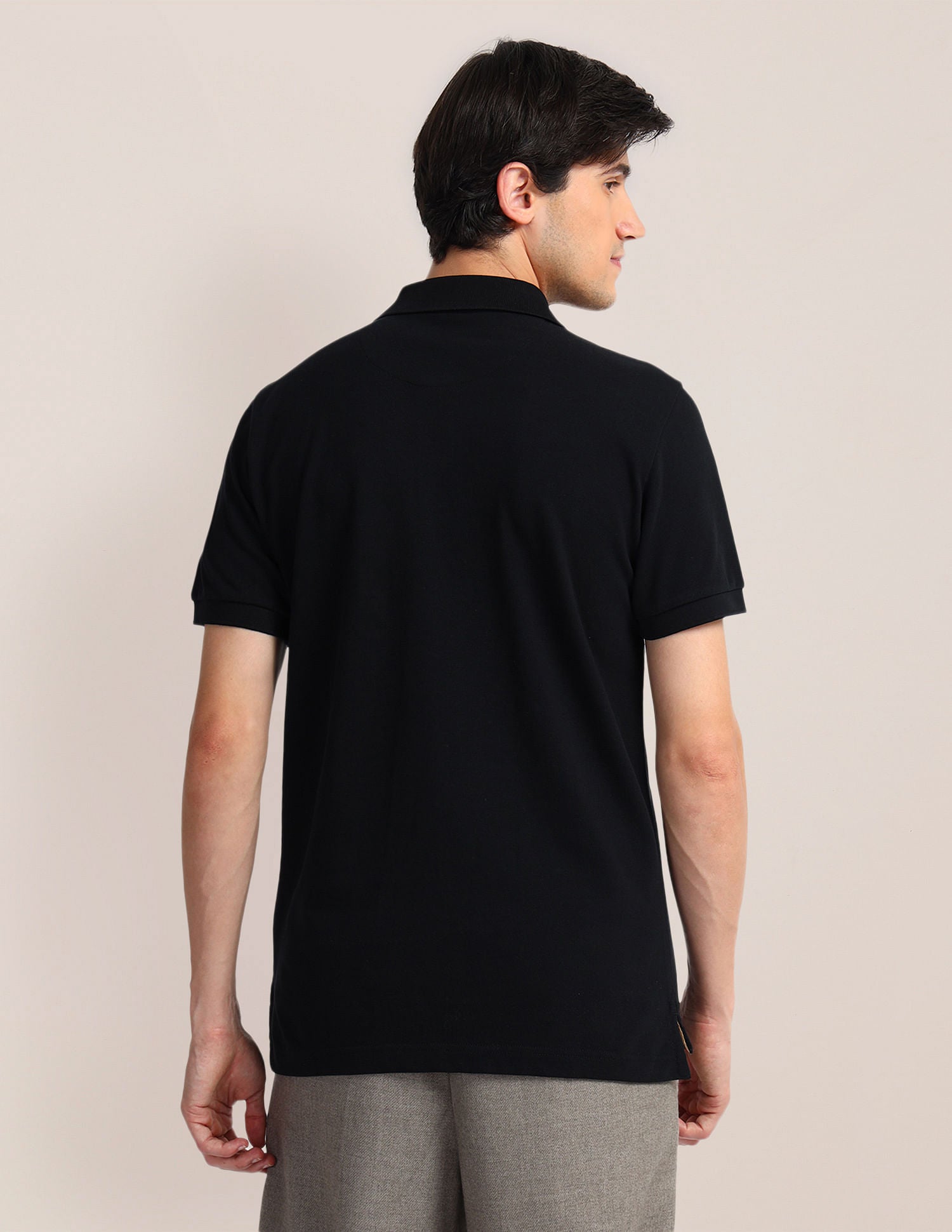 Contrast Logo Slim Polo Shirt Black - U.S. Polo Assn. India | Large