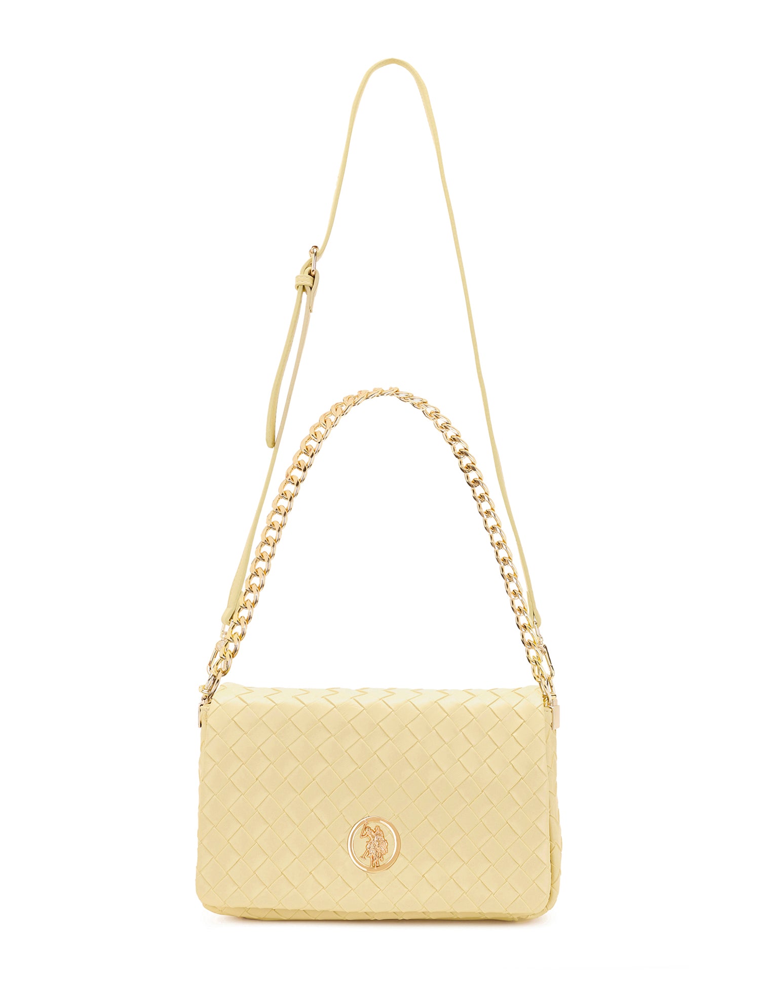 Women Angie Patterned Weave Crossbody Bag Yellow - U.S. POLO ASSN. | Large