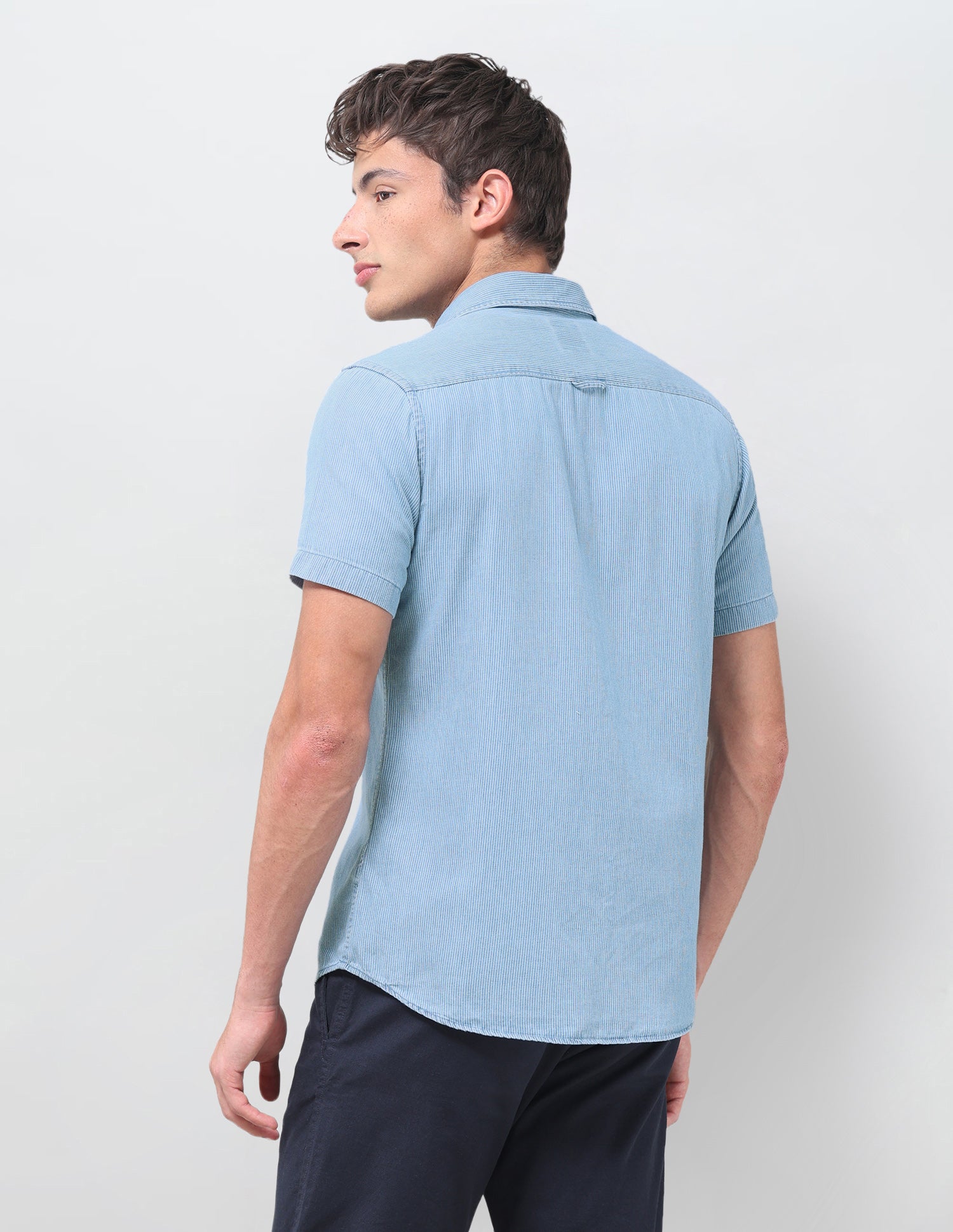 Vertical Striped Relaxed Fit Shirt Indigo - U.S. Polo Assn. India | Large