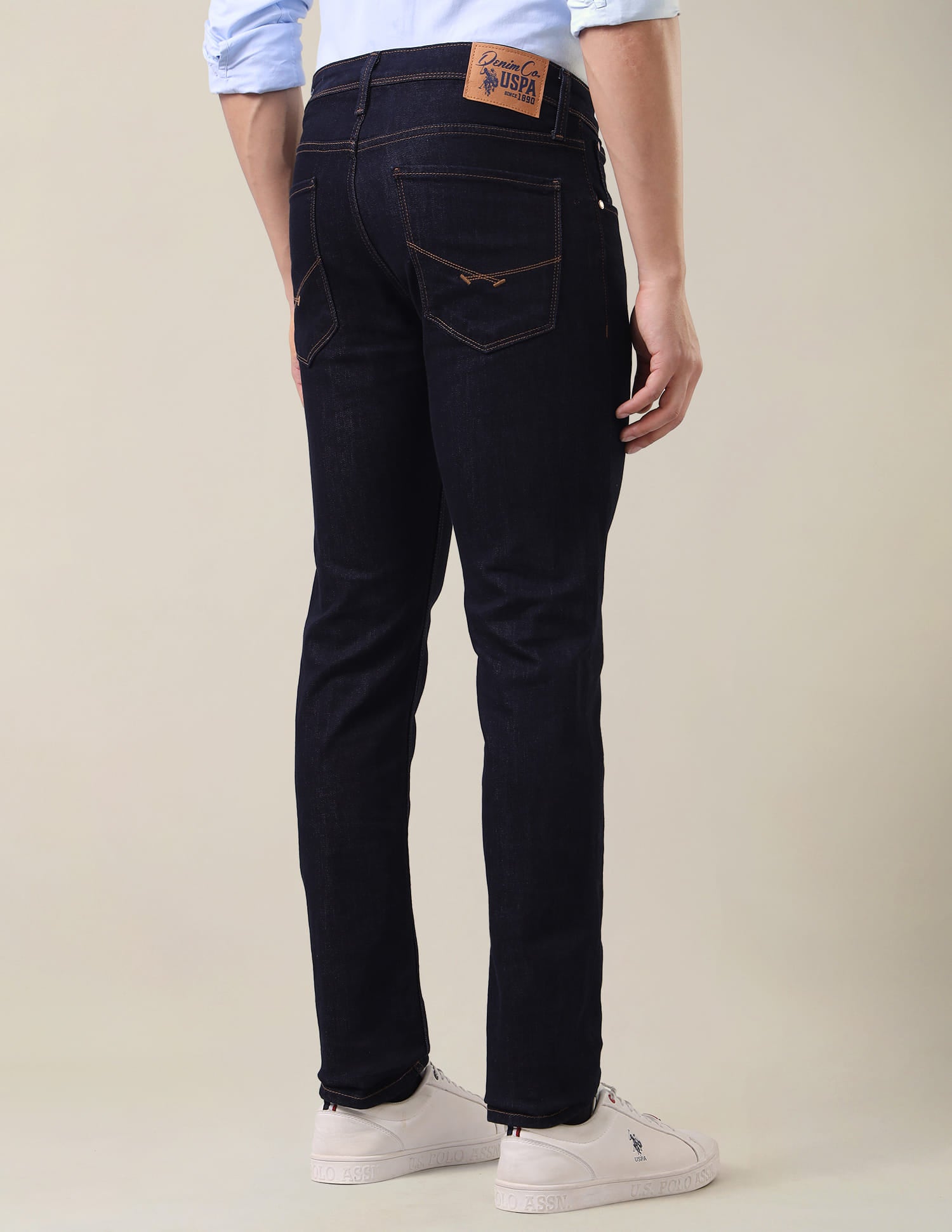 Brandon Slim Tapered Fit Rinsed Jeans Dark Blue - U.S. Polo Assn. India | Large