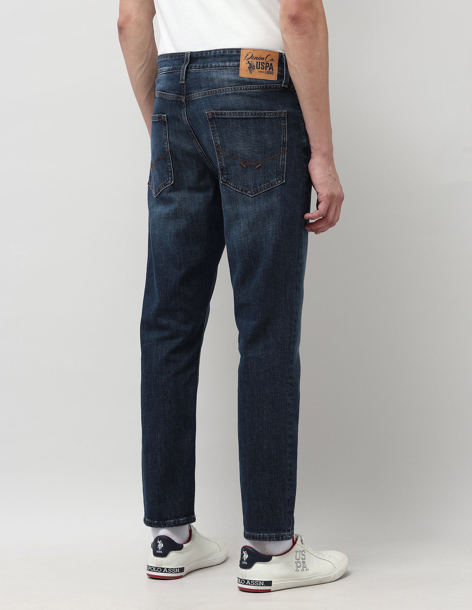 Cole Comfort Cropped Fit Blue Jeans Dark Blue - U.S. POLO ASSN. | Large