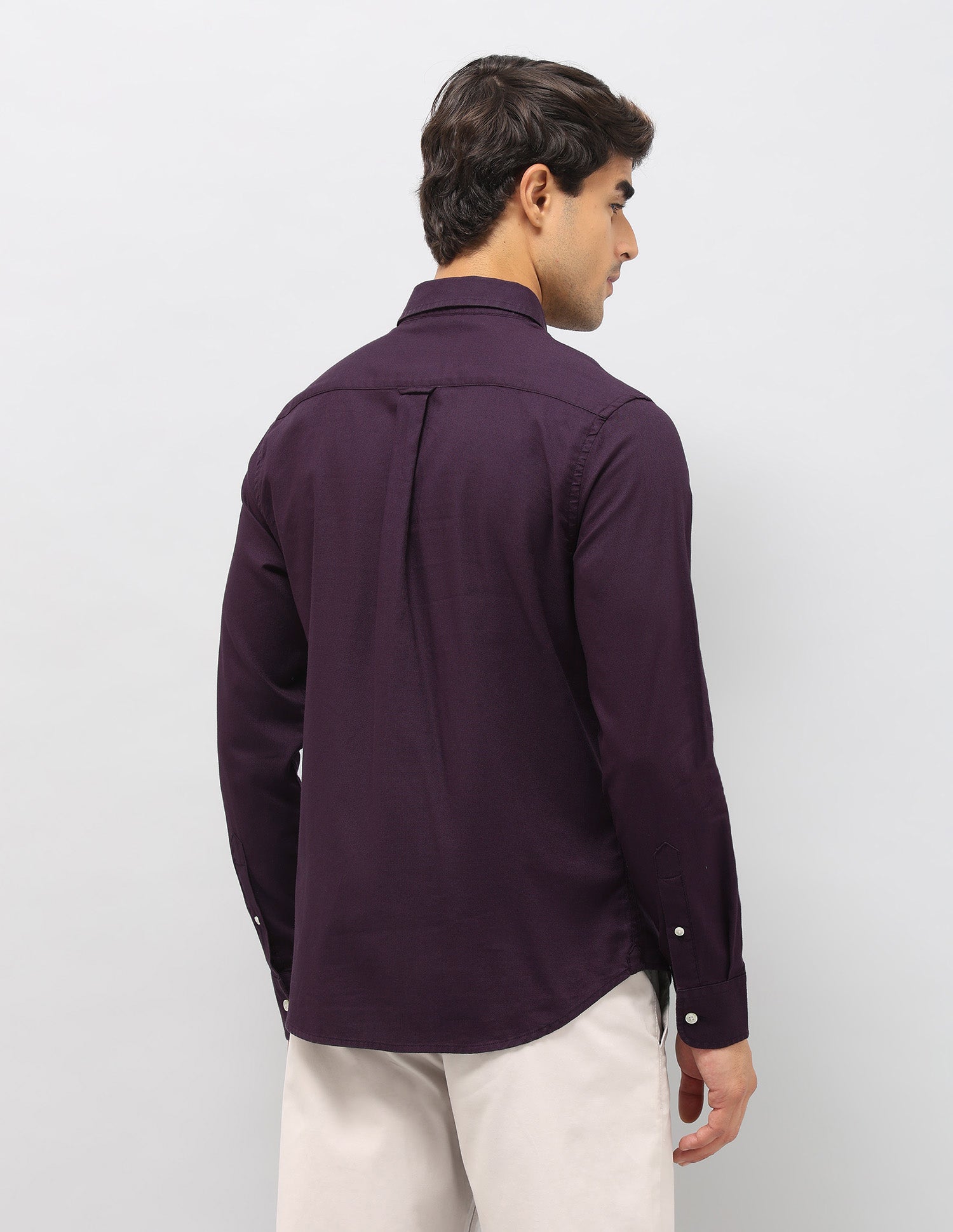 Dobby Tailored Fit Shirt Burgundy - U.S. POLO ASSN. | Large