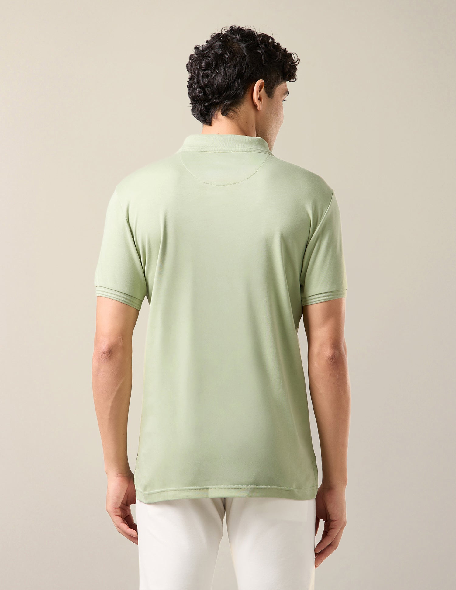 Solid Slim Fit Polo Shirt Light Green - U.S. Polo Assn. India | Large