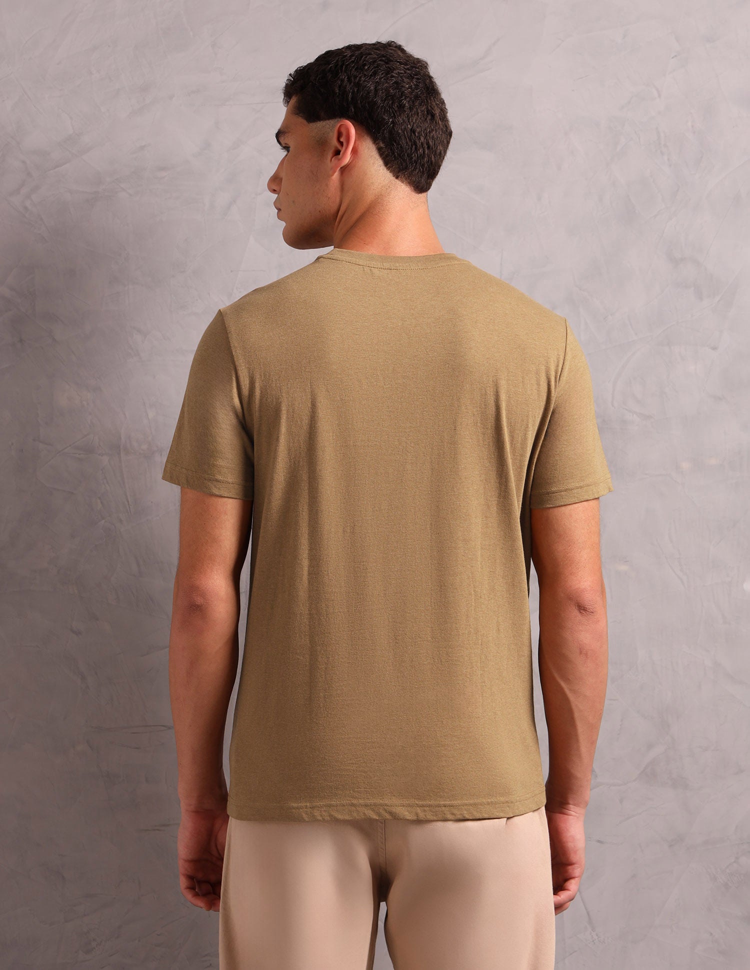 Pure Cotton Comfort Fit I633 Lounge T-Shirt - Pack Of 1 Mustard Melange - U.S. POLO ASSN. | Large