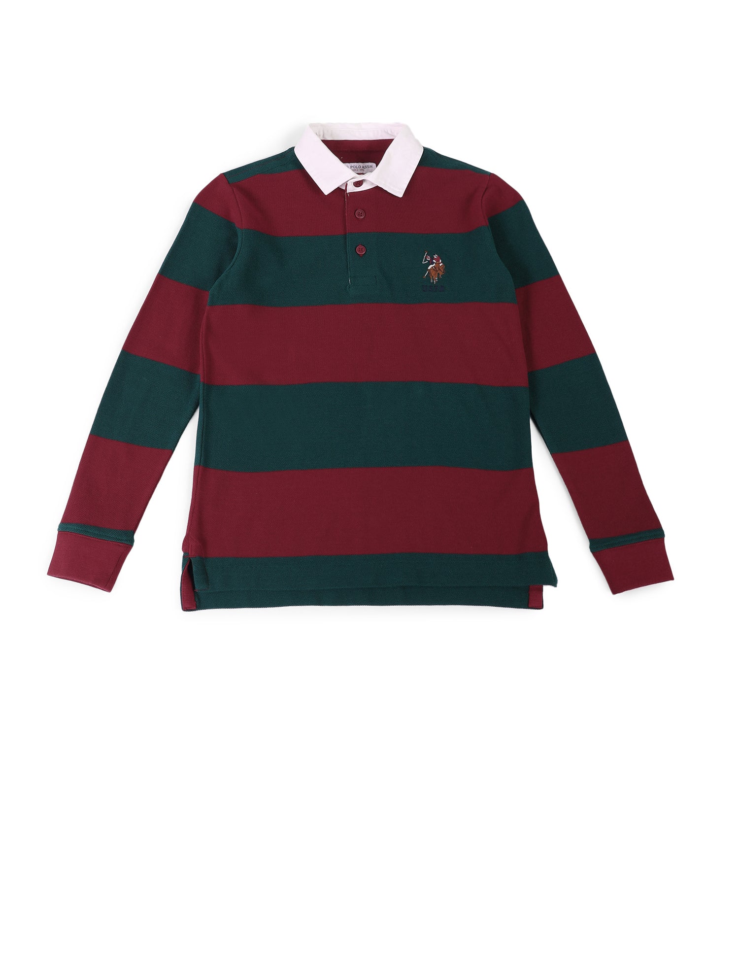 Boys Colourblock Pattern Regular Fit Polo Shirt Botanical Garden - U.S. POLO ASSN. | Large