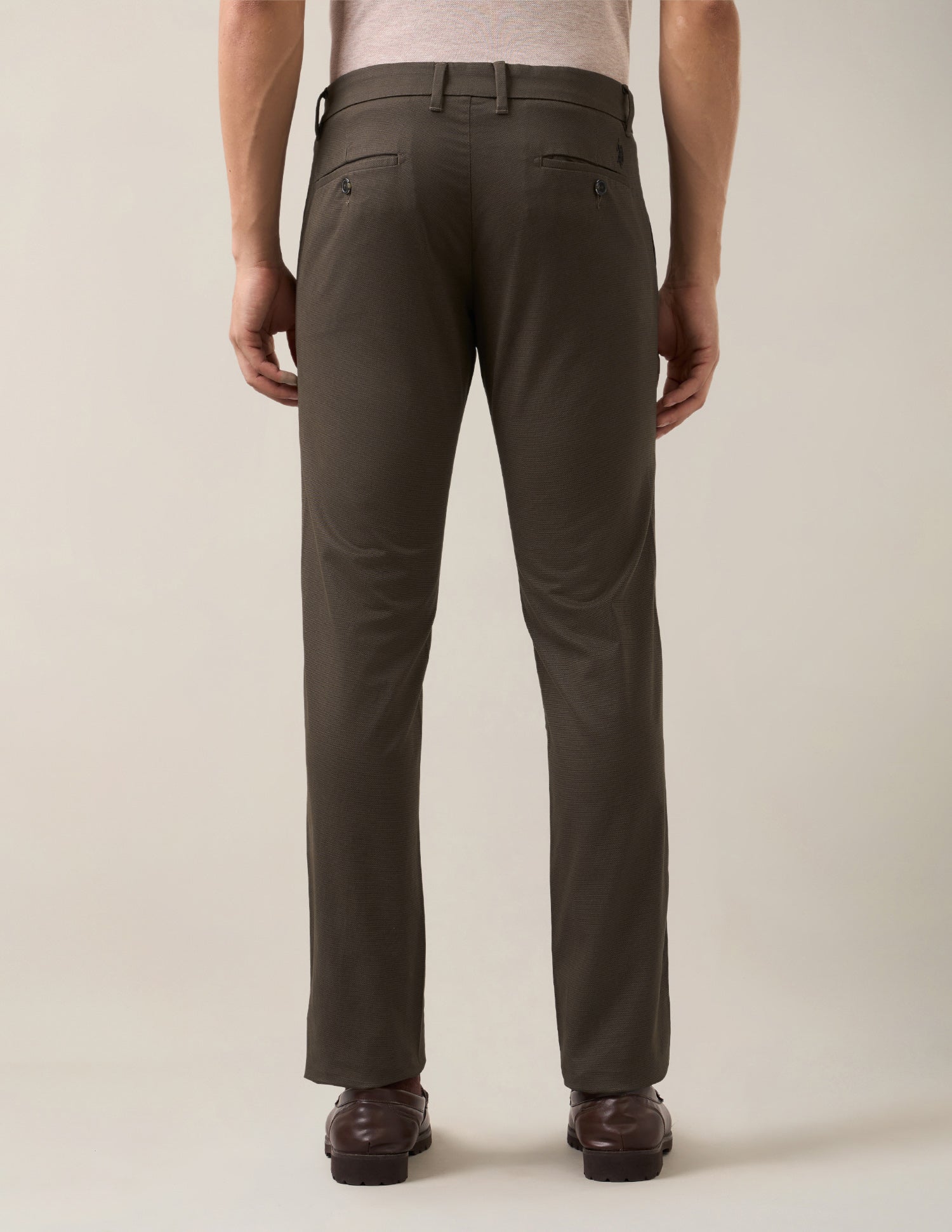 Denver Slim Fit Twill Trousers Brown - U.S. Polo Assn. India | Large