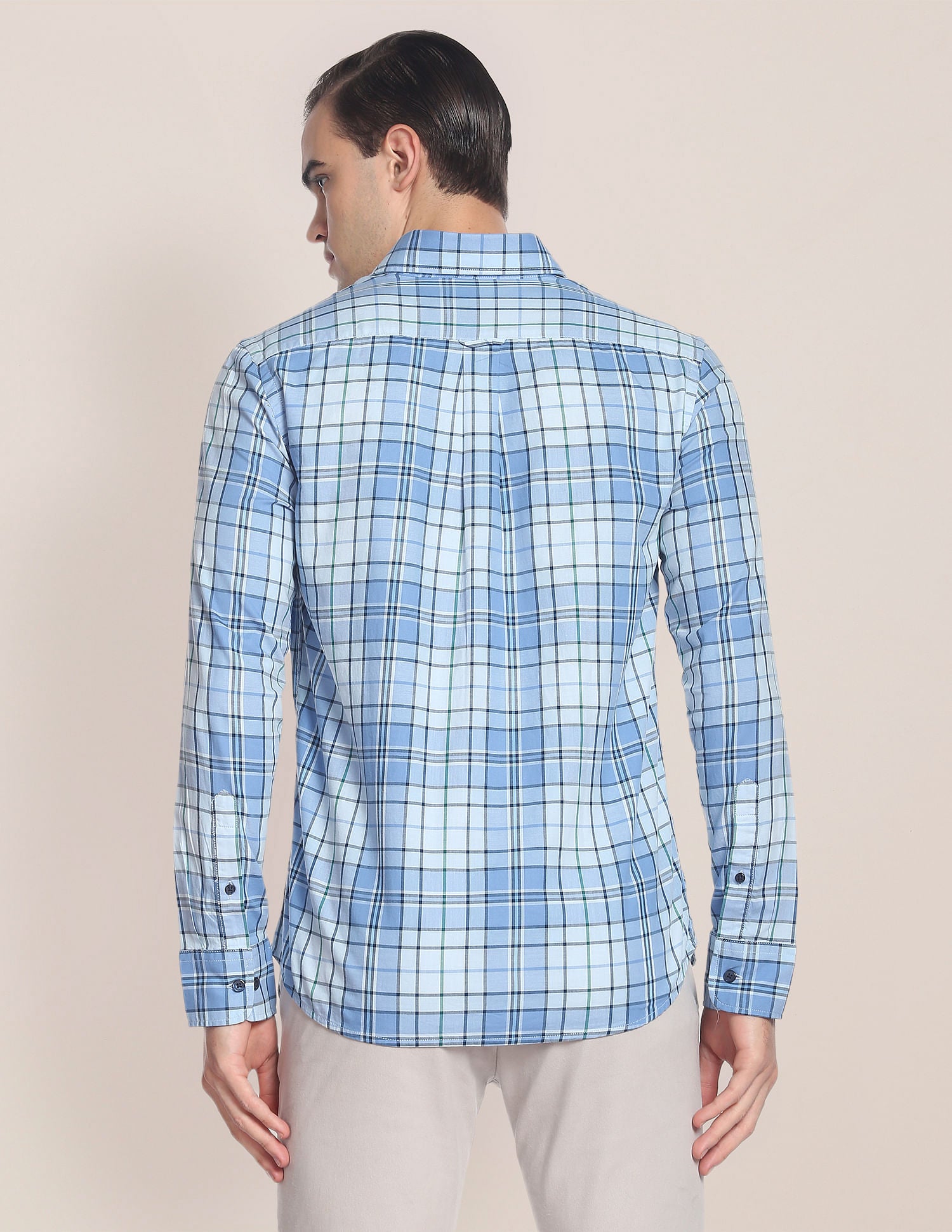 Plaid Check Twill Casual Shirt Blue - U.S. Polo Assn. India | Large