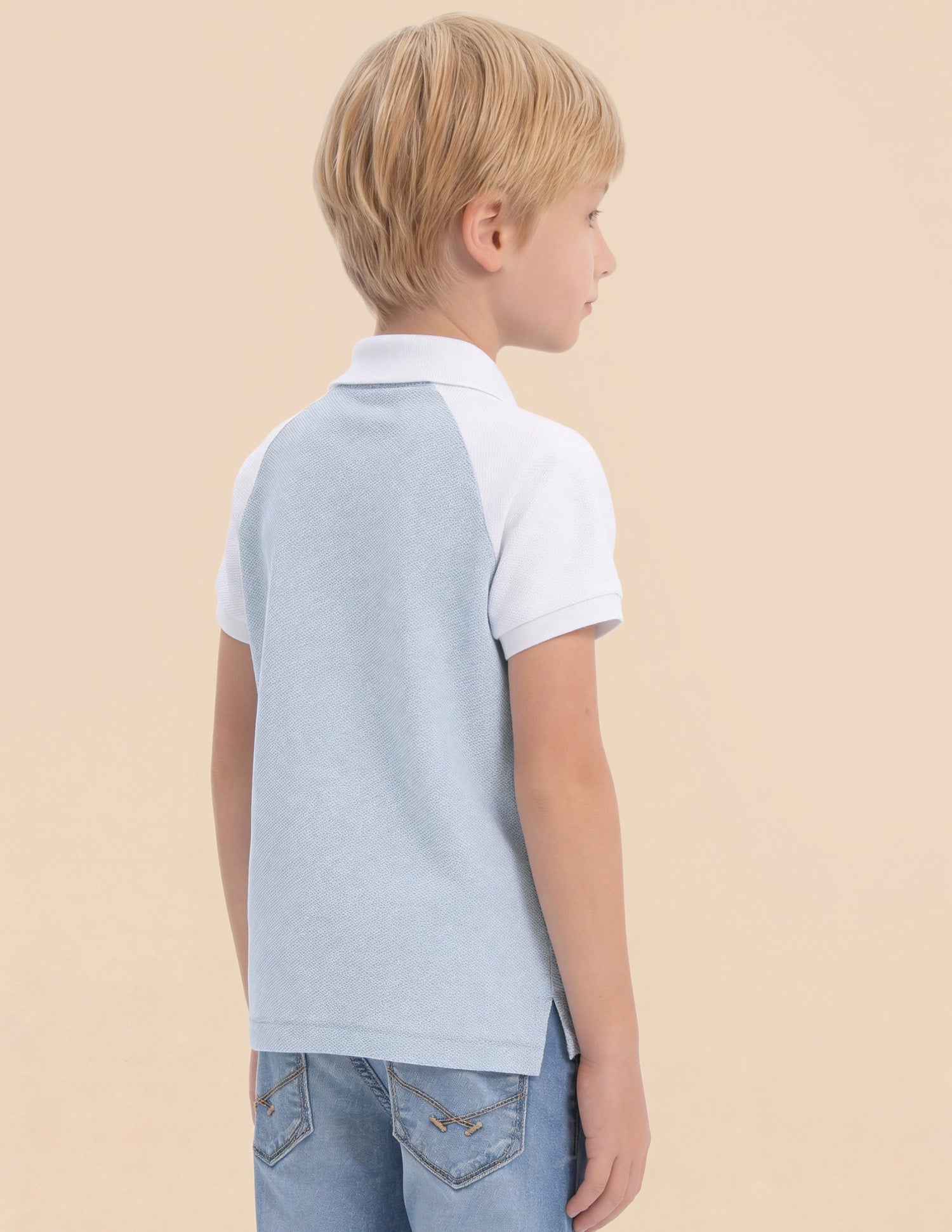 Boys Colour Block Regular Fit Polo Shirt Light Blue - U.S. Polo Assn. India | Large