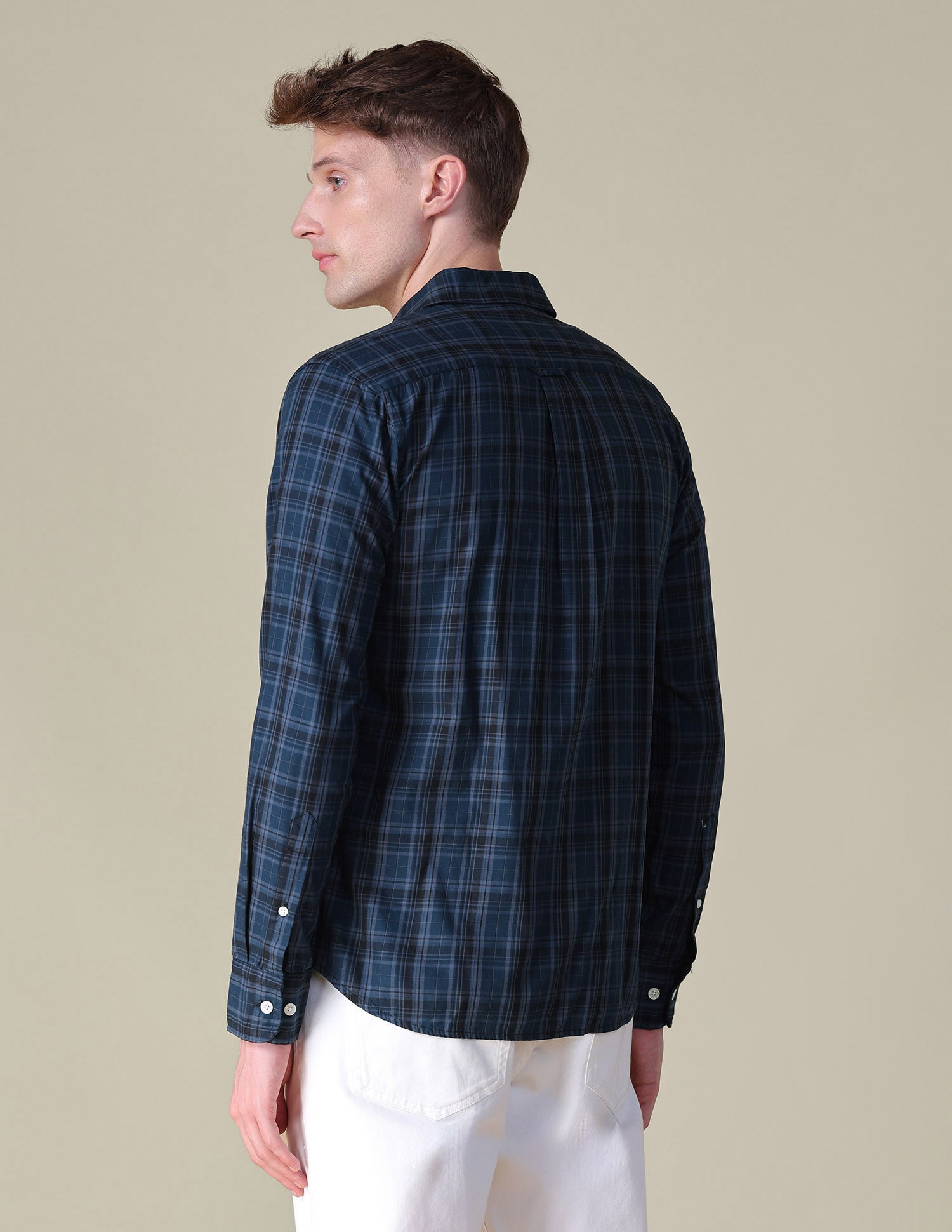 Tartan Checked Tailored Fit Shirt Teal - U.S. POLO ASSN. | Large