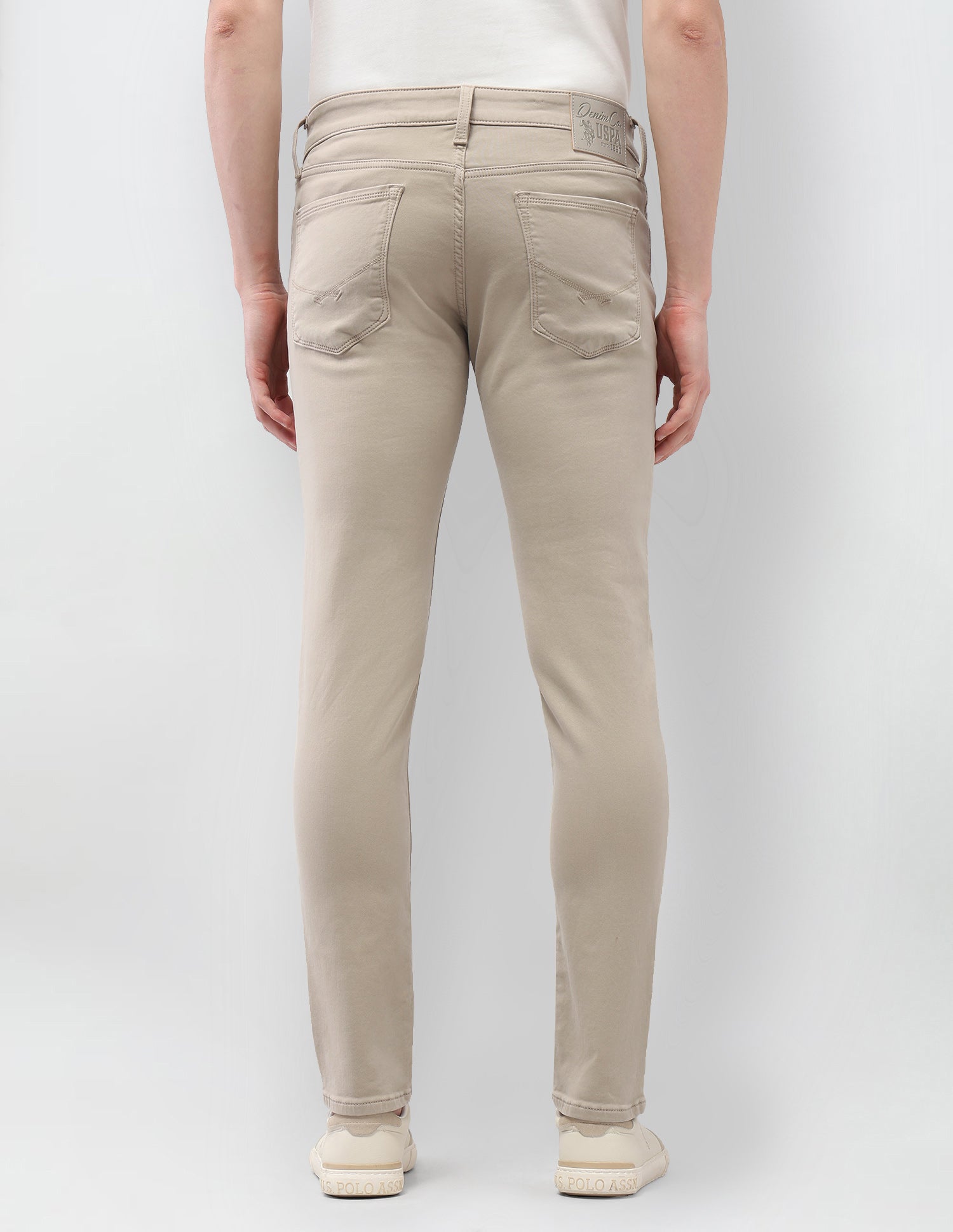 Brandon Slim Tapered Fit Beige Jeans Stone - U.S. Polo Assn. India | Large