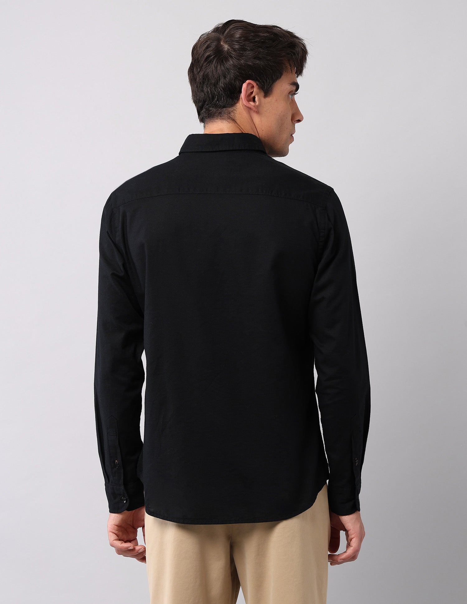 Pure Cotton Regular Fit Shirt Black - U.S. Polo Assn. India | Large