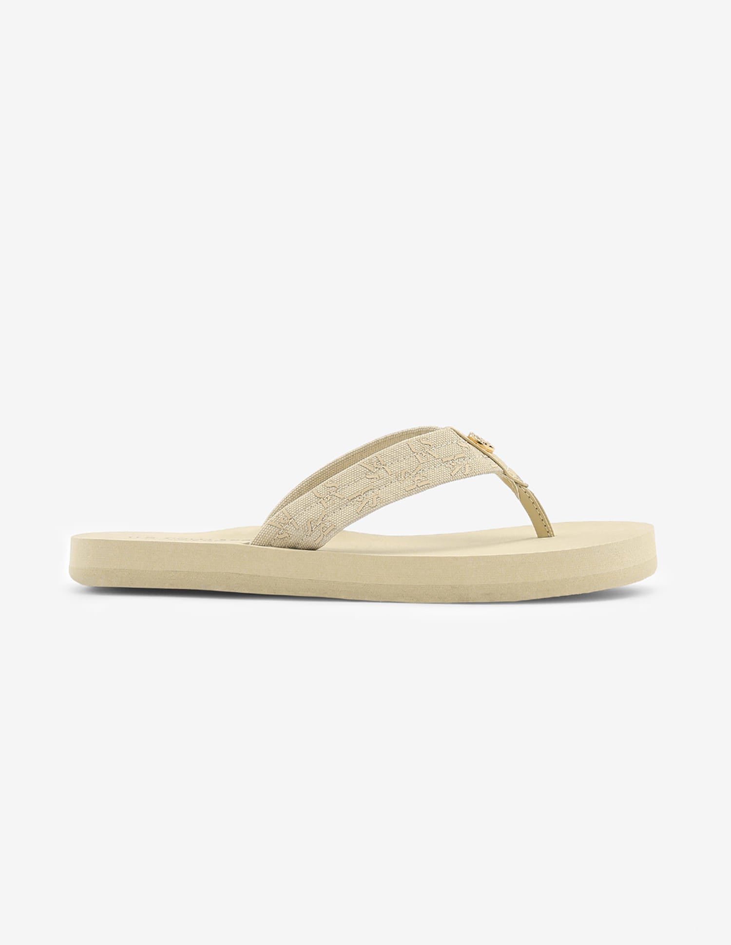 Brand Printed Rin Flip Flops Cream - U.S. Polo Assn. India | Large