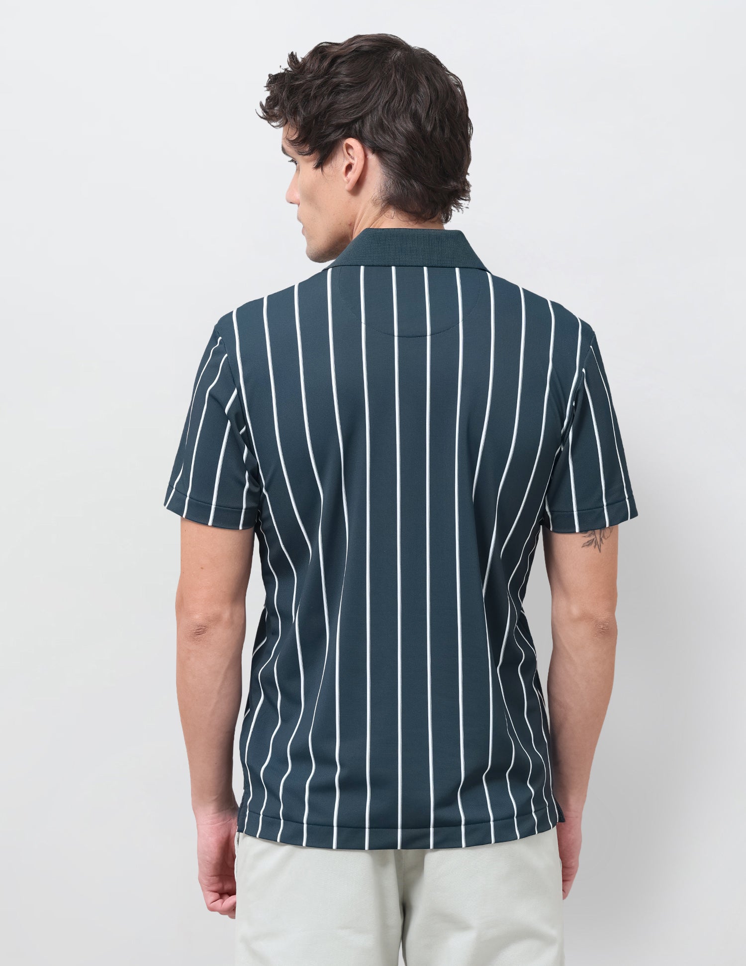 Vertical Striped Slim Fit Polo Shirt Teal - U.S. Polo Assn. India | Large