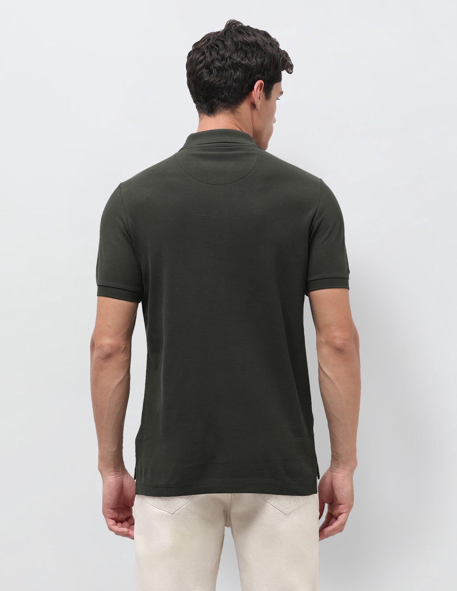 Brand Applique Slim Fit Polo Shirt Olive - U.S. Polo Assn. India | Large