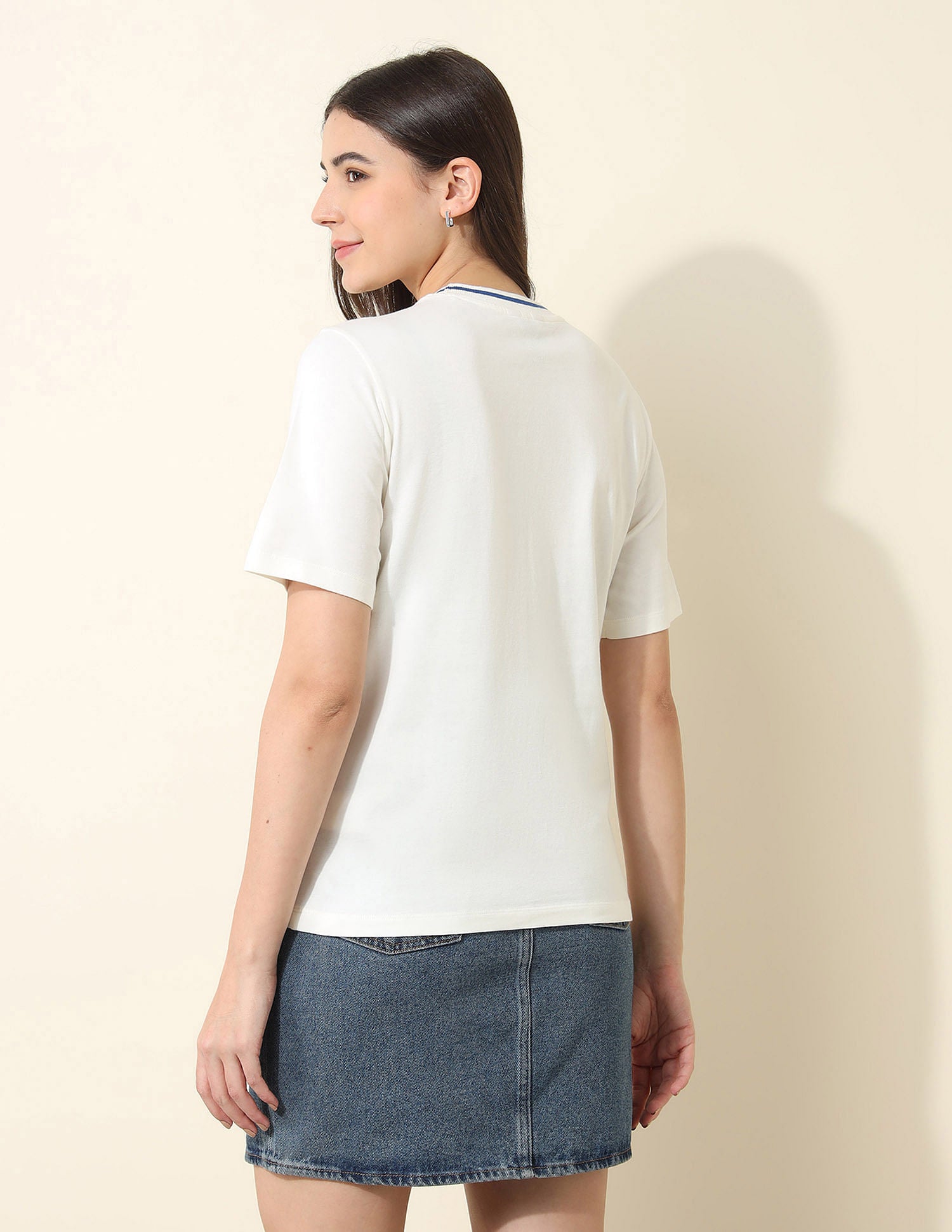 Boxy Fit Brand Printed T-Shirt Off White - U.S. POLO ASSN. | Large