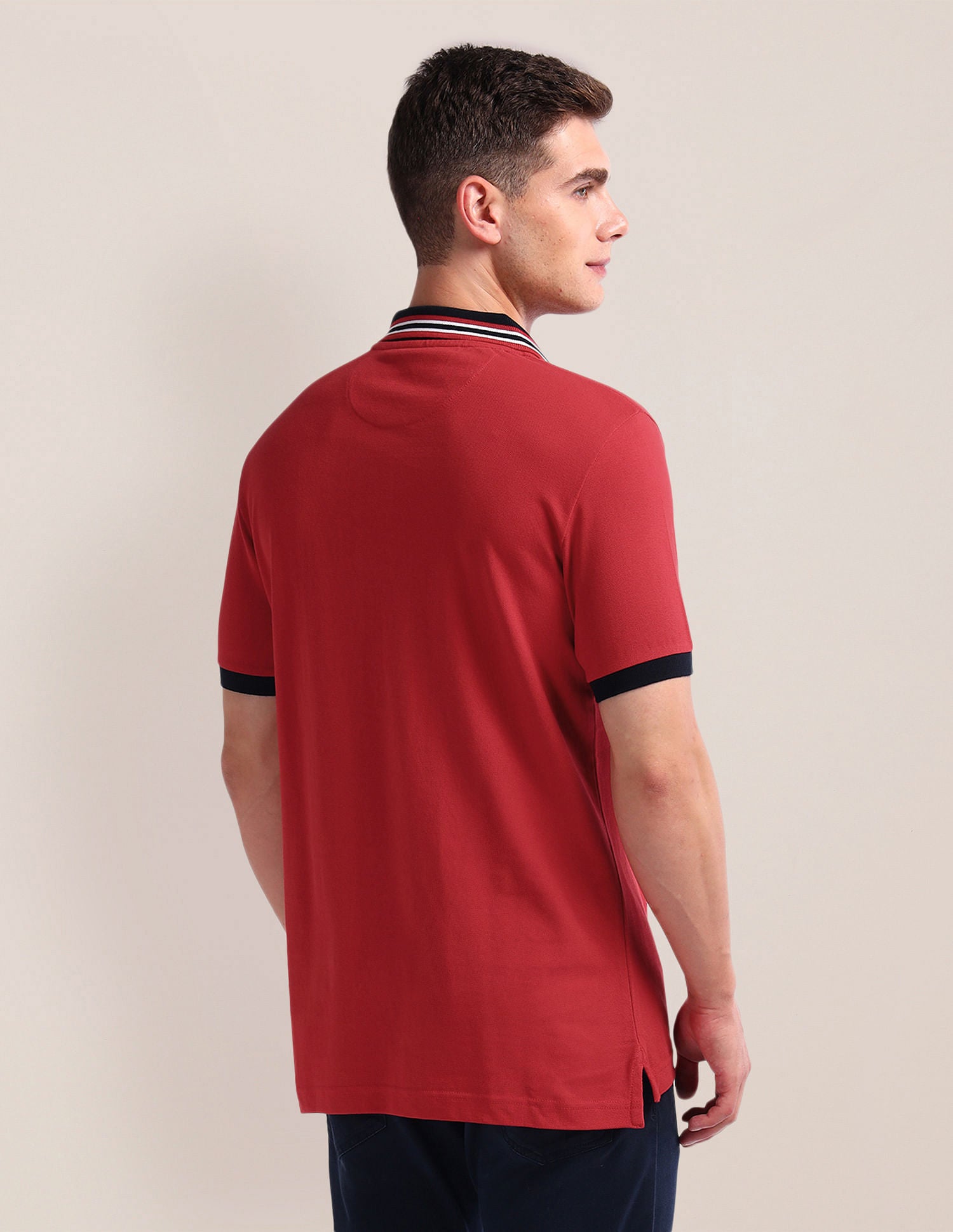 Solid Slim Fit Polo Shirt Red - U.S. Polo Assn. India | Large