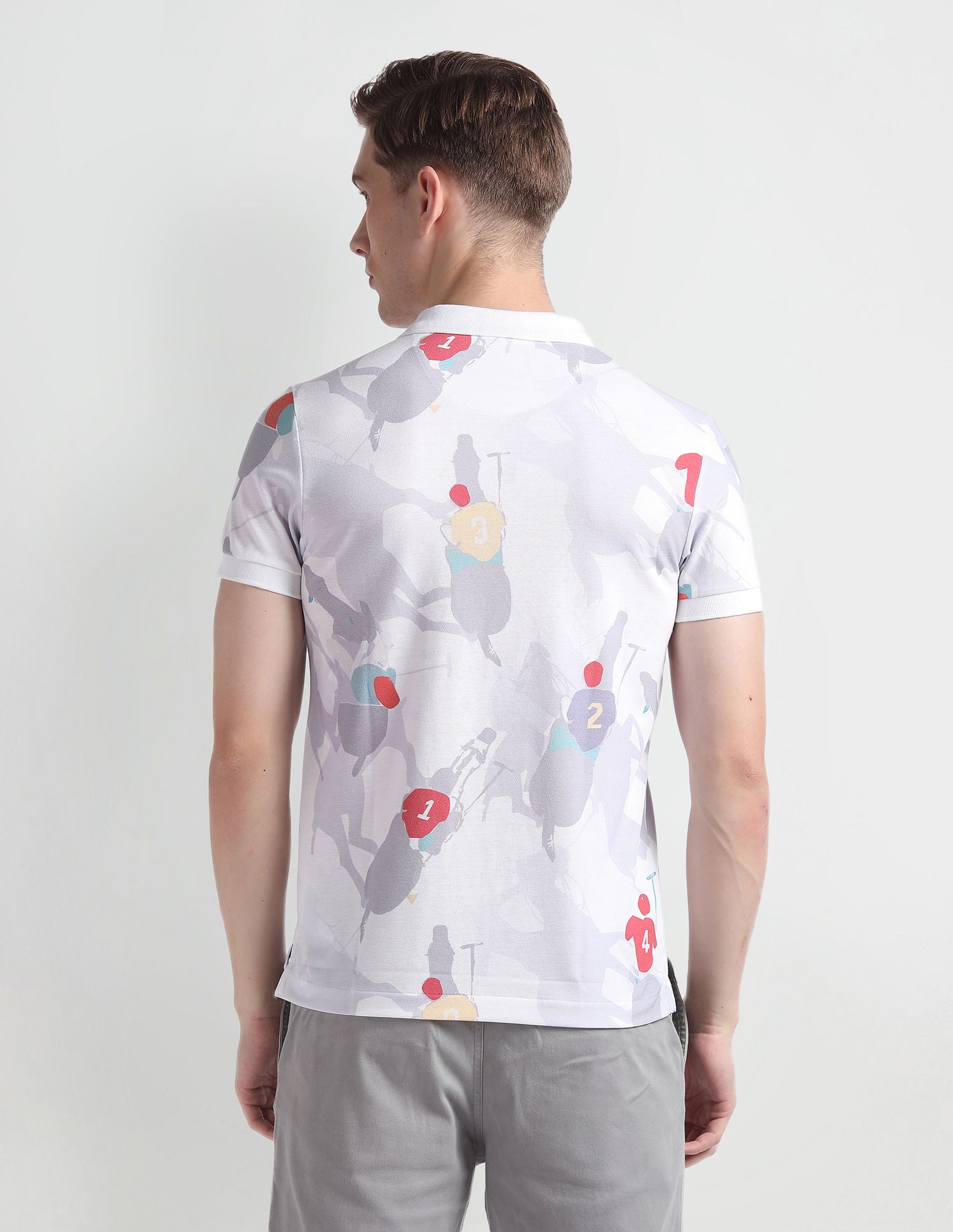 Graphic Print Pique Polo Shirt Lavender - U.S. Polo Assn. India | Large