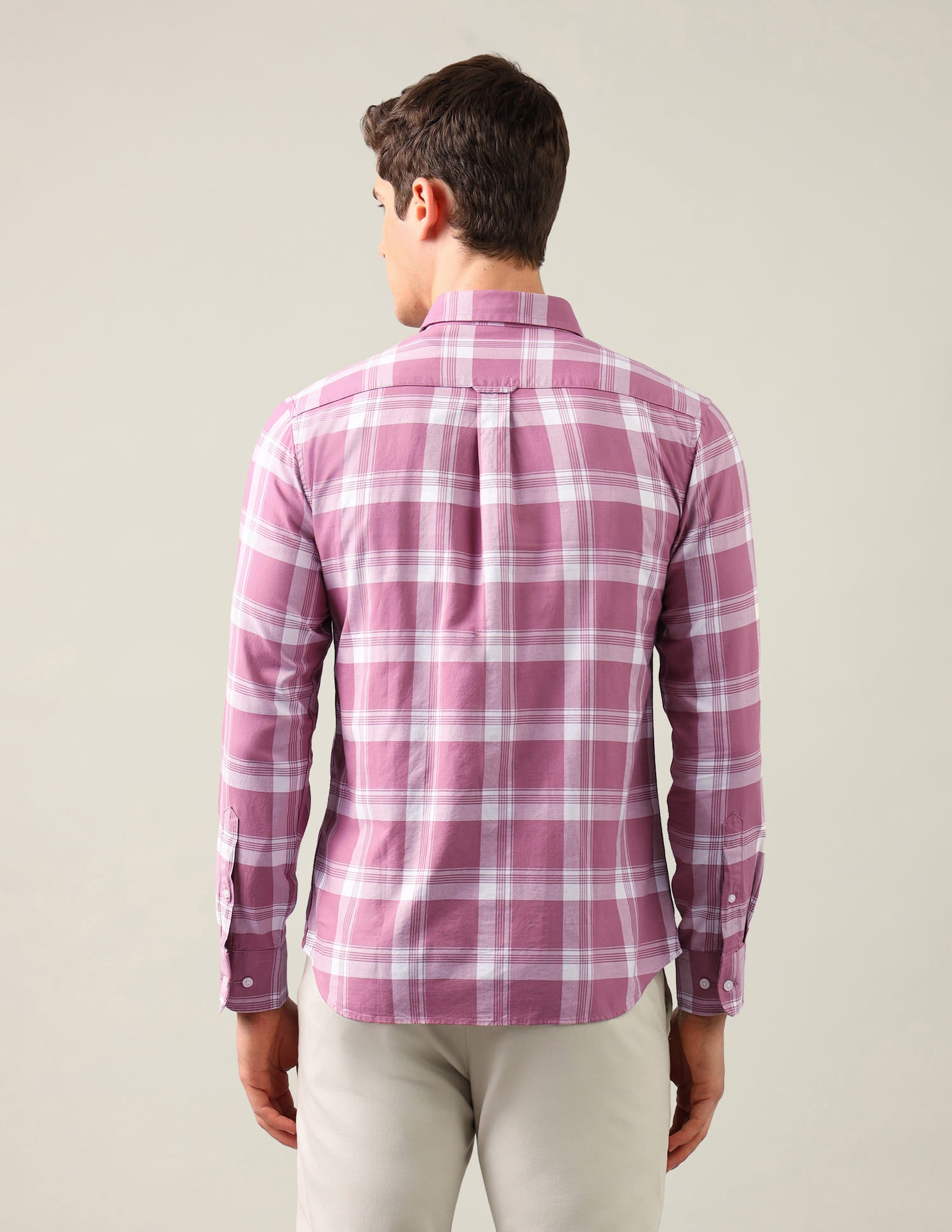 Grid Tattersall Checked Tailored Fit Shirt Pink - U.S. Polo Assn. India | Large