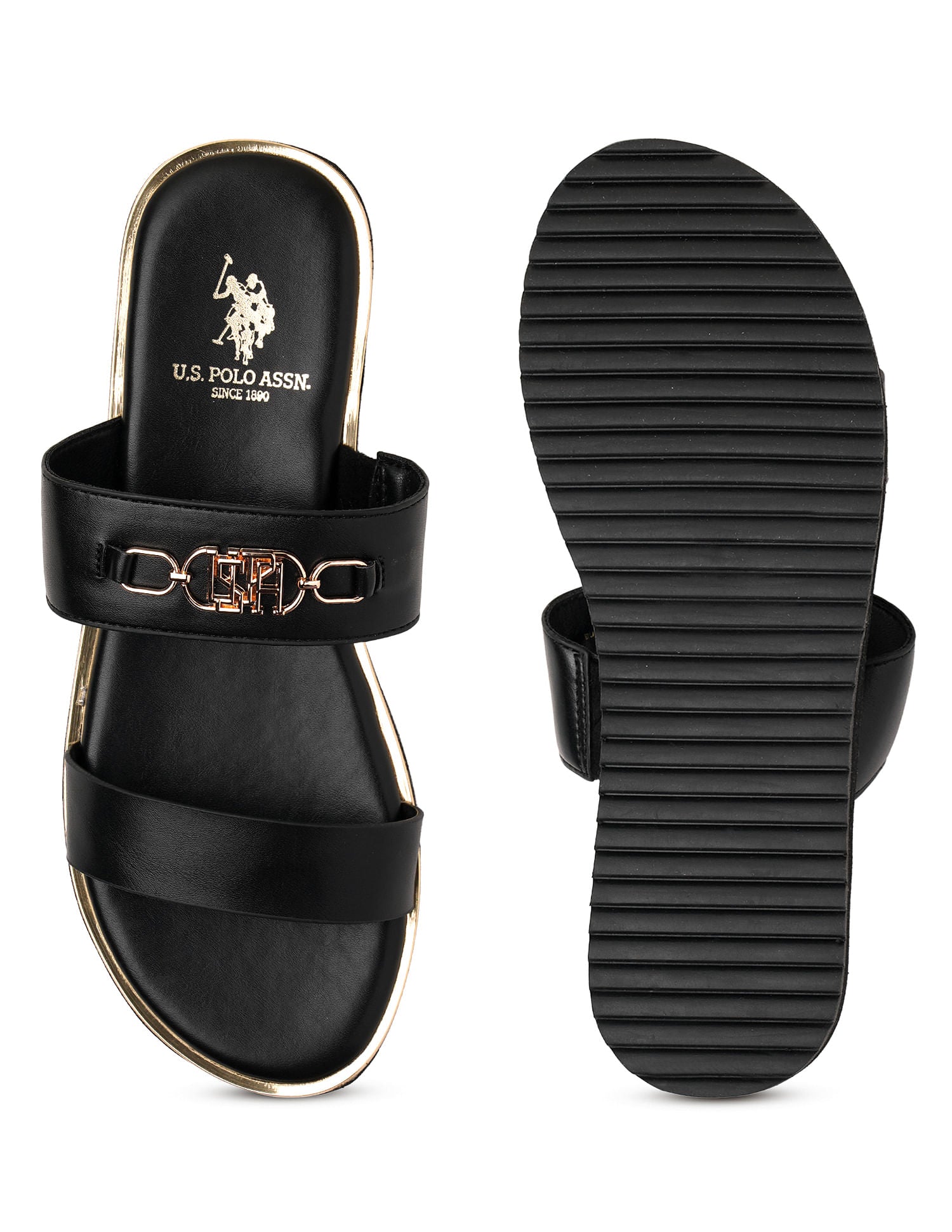 Comfort EVA Flat Cinzia Sandals Black - U.S. POLO ASSN. | Large