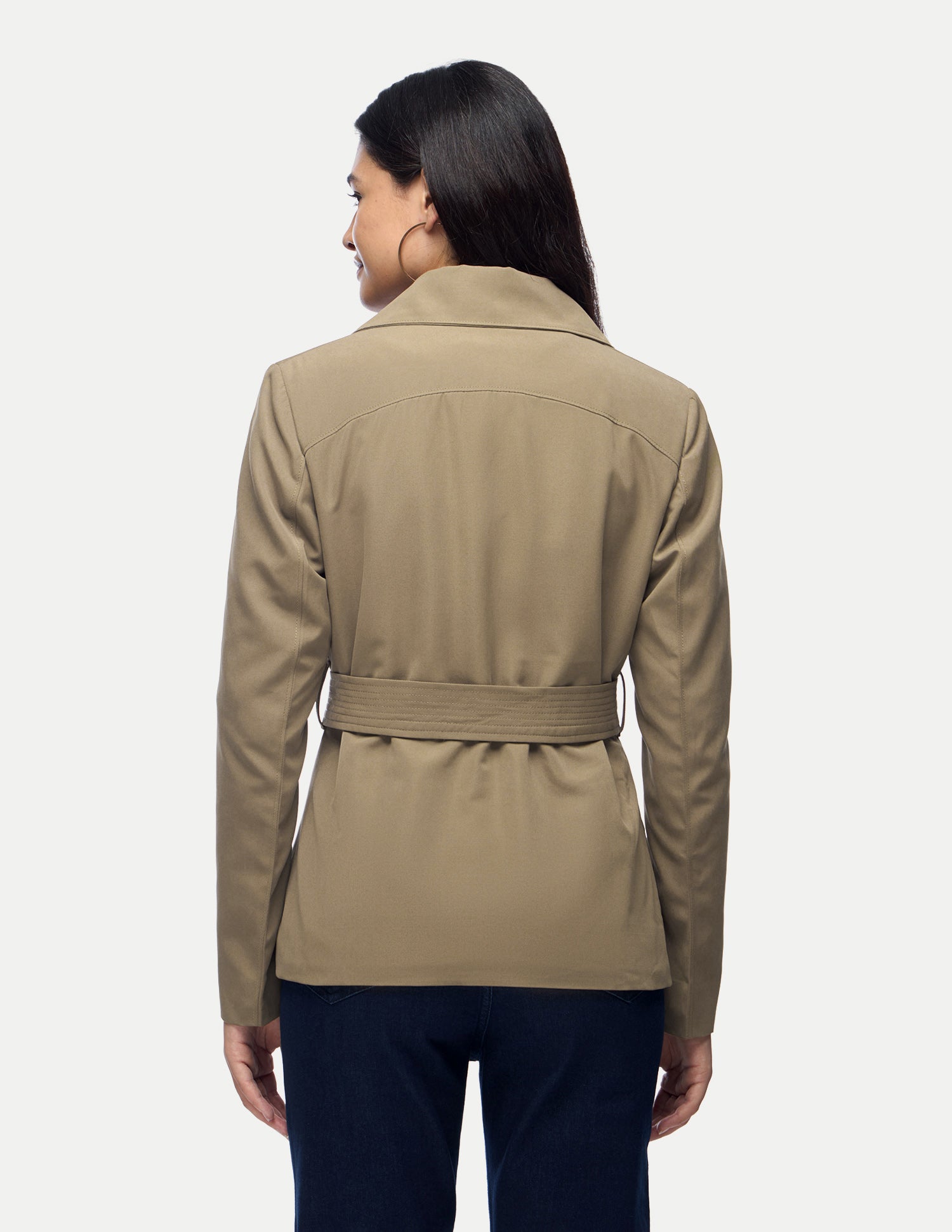 Mid Thigh Twill Trench Jacket Olive - U.S. Polo Assn. India | Large