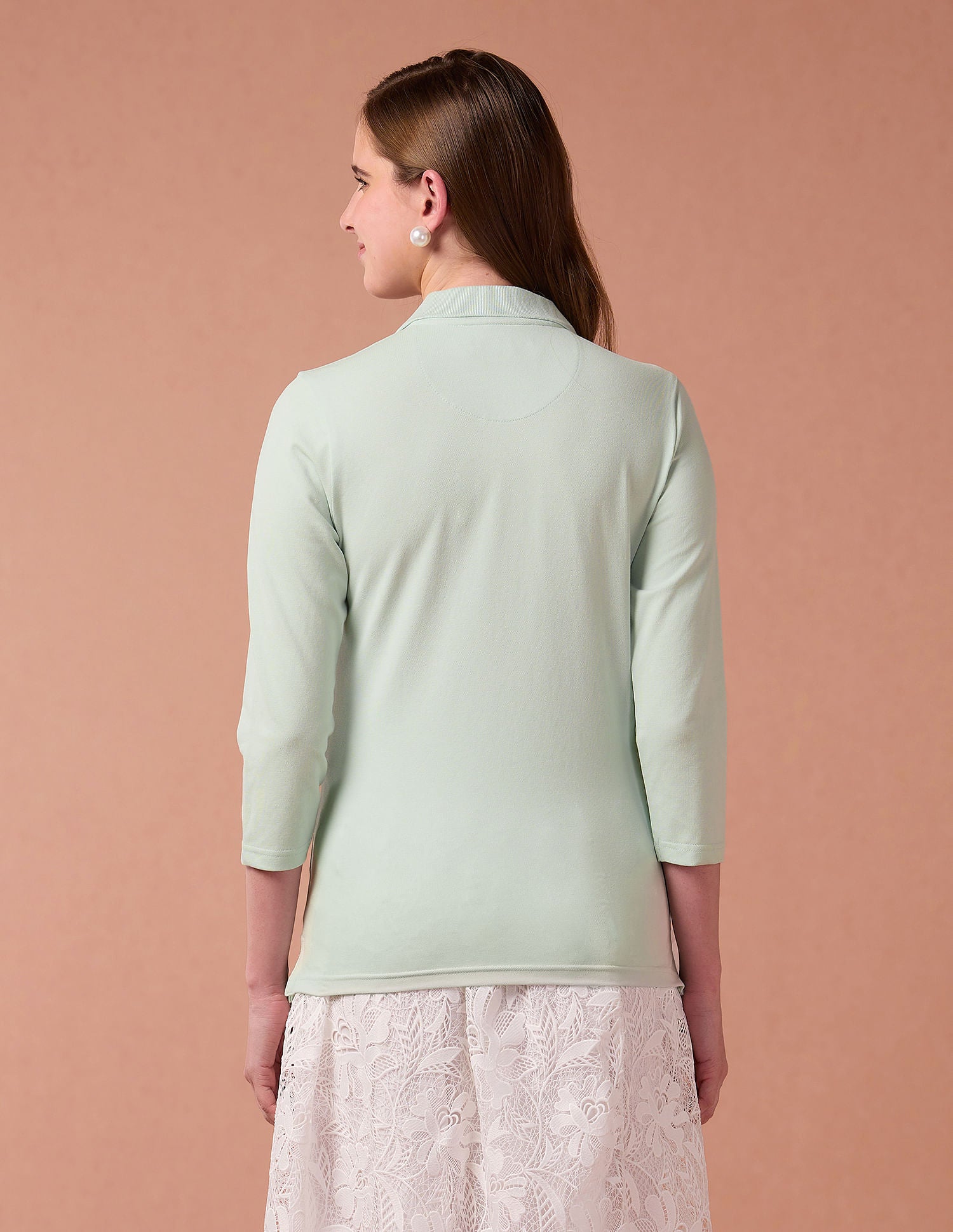 Embroidered Logo Solis Polo Shirt Mint - U.S. Polo Assn. India | Large