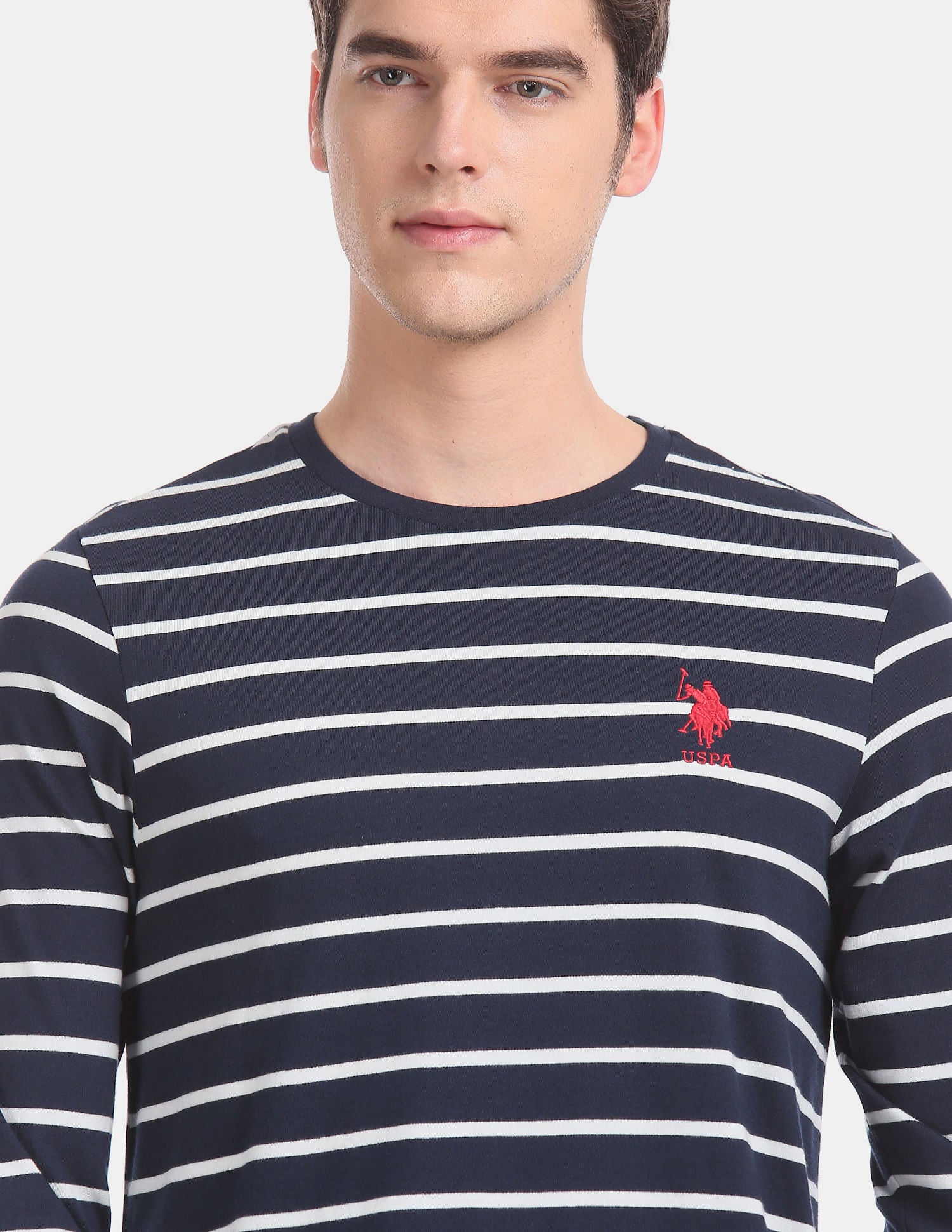 Comfort Fit Stripe Cotton I689 Lounge T-Shirt - Pack Of 1 Navy - U.S. POLO ASSN. | Large